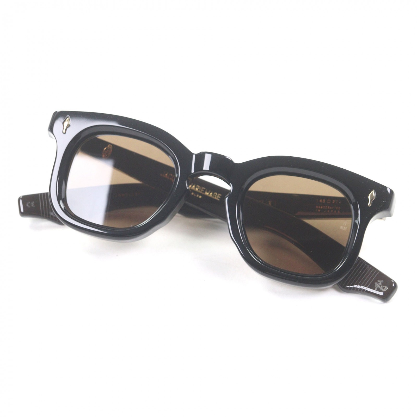極美品□JACQUESMARIEMAGE ジャックマリーマージュ DEVAUX CIRCA COLLECTION 世界500本限定生産品 155/500 サングラス アイウェア ブラック ブラウン 43□27 デモレンズ 箱・ケース付き 日本製 メンズ【中古】 99,825円