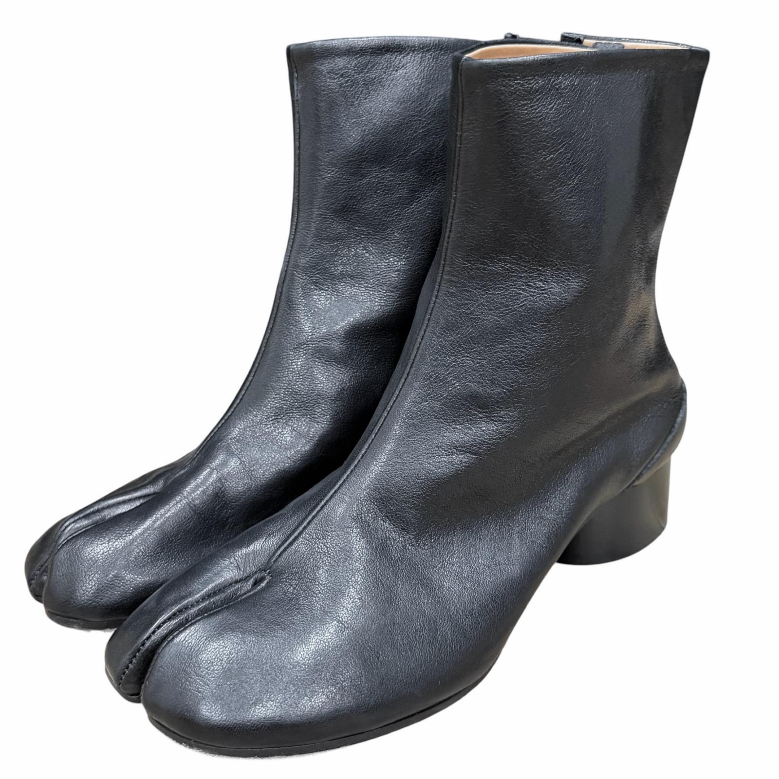 美品★Maison Margiela 22 メゾンマルジェラ22 S58WU0273 レザー TABI タビブーツ ショートブーツ ブラック 38 箱・保存袋付き イタリア製 レディース【中古】