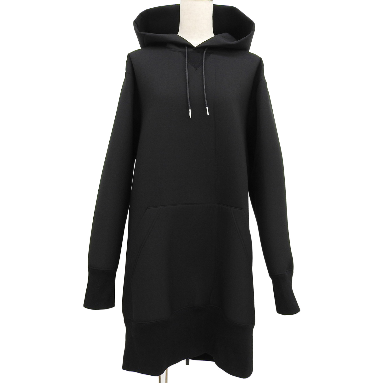 美品▲Sacai サカイ 23AW 23-06769 Suiting Bonding Hoodie 羊毛混 フーデッド パーカー 衣装 黒いこと 3 日本製 置き目品 レディース【中古】