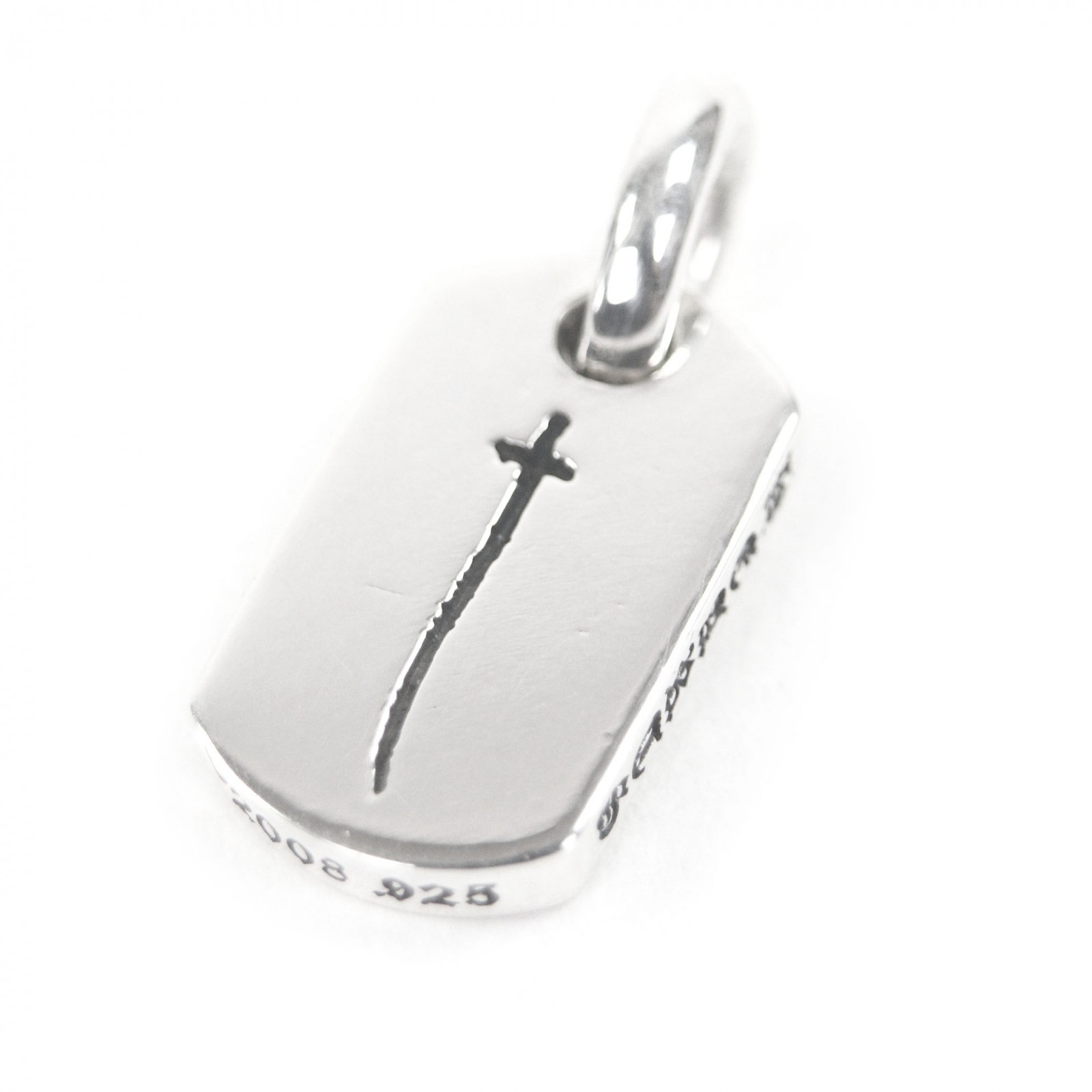 美品□CHROME HEARTS クロムハーツ D/T TNY RS CRS SV925 タイニードッグタグ RSはりつけ台 頸飾り惹き付ける シャンデリヤいの一番 しろがね色 掛け目4.0g メンズ 【中古】