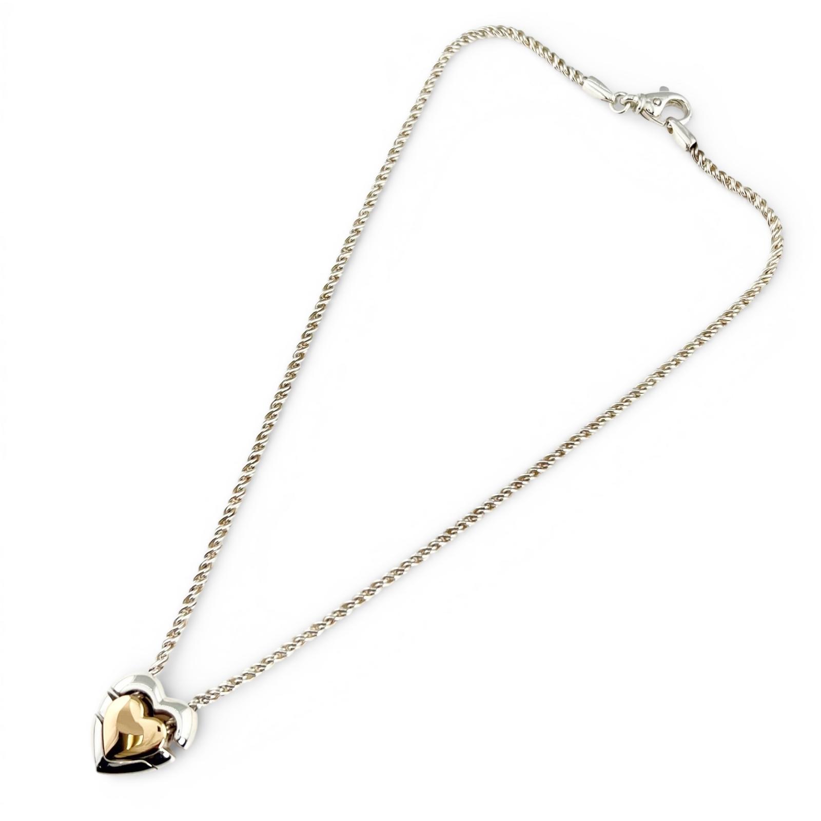 美品▲TIFFANY&Co. ティファニー ヴィンテージ 925 750 ダブルハート パズル ネックレス シルバー ゴールド イタリア製 重量22.9g レディース【中古】｜衣類＆ブランドリサイクル GREEN
