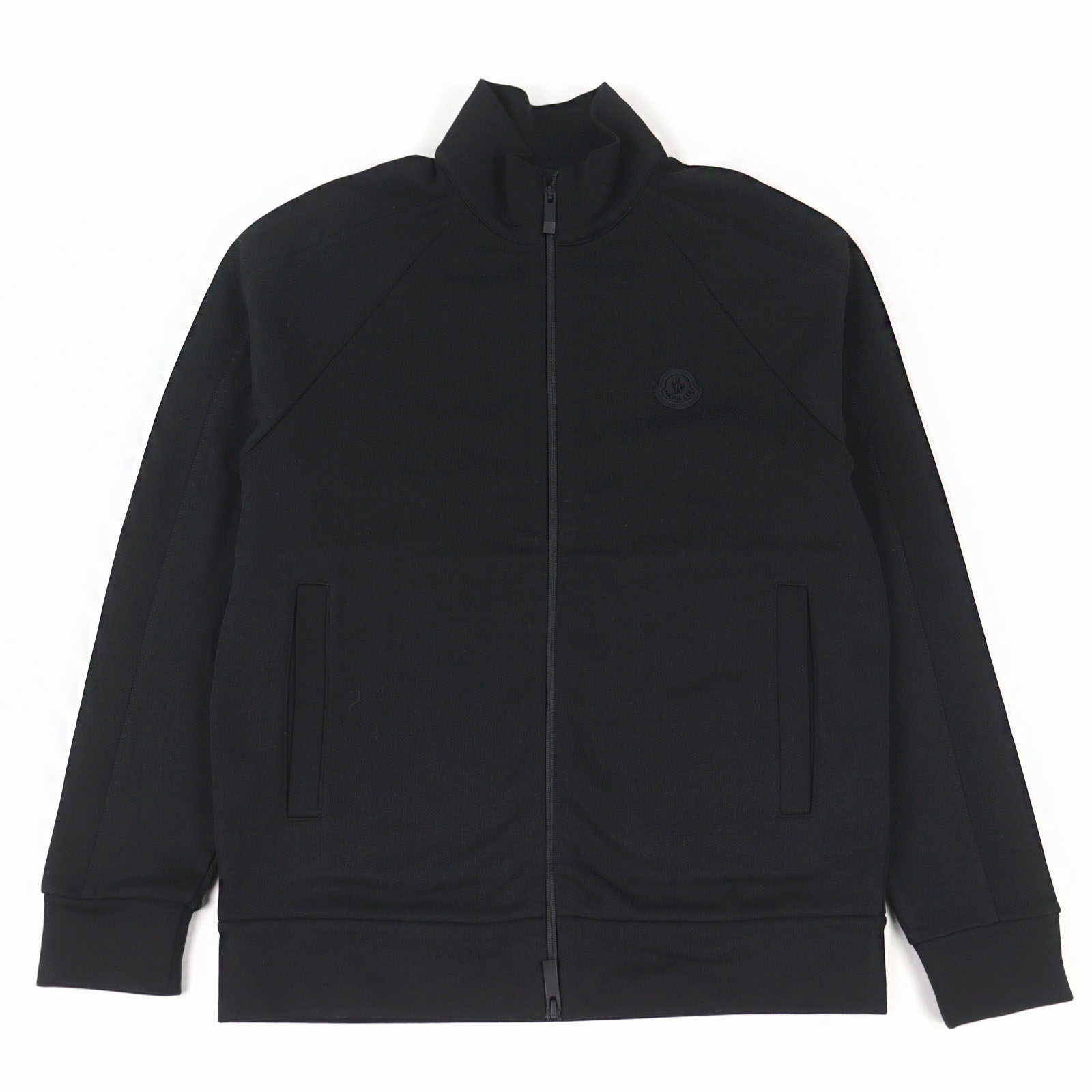 美品○MONCLER モンク線路 2024年製 K20918G00012 89AZY ZIP UP CARDIGAN ロゴタイプ紋章付き添い人 ダブルジップ 貨物自動車上衣 黒いこと M 置き目品 メンズ【中古】