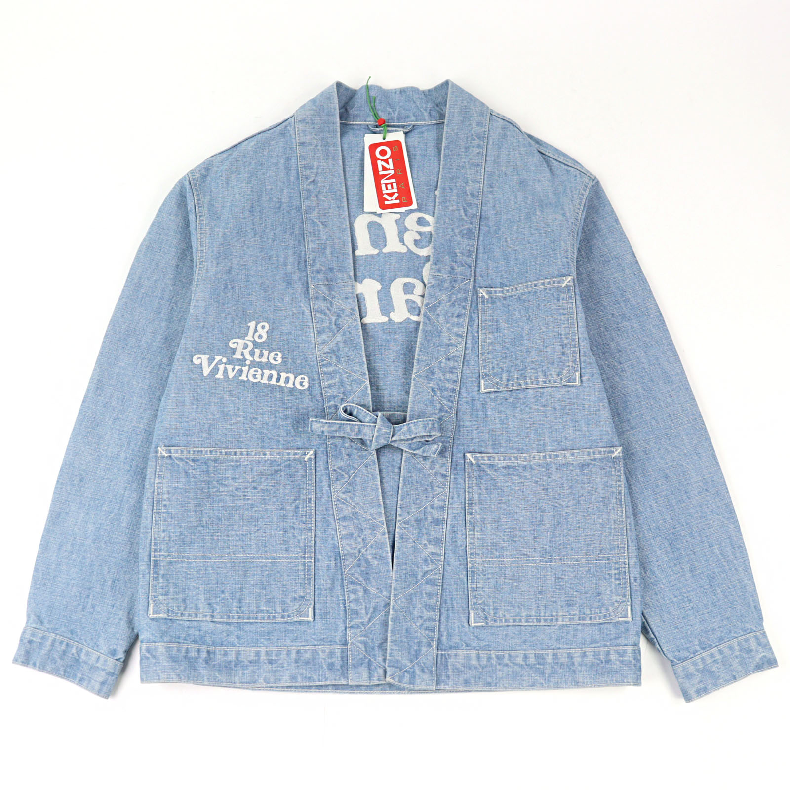 【ドンドン見直し】美品○KENZO VERDY ケンゾー ヴェルディ 24SS FE55DM1426H4 &rsquo;KENZO BY VERDY&rsquo; エンブロイダリー KIMONO ロゴ刺・墸 ジャケット ライトブルー XS 正規品 メンズ【中古】｜衣類＆ブランドリサイクル GREEN