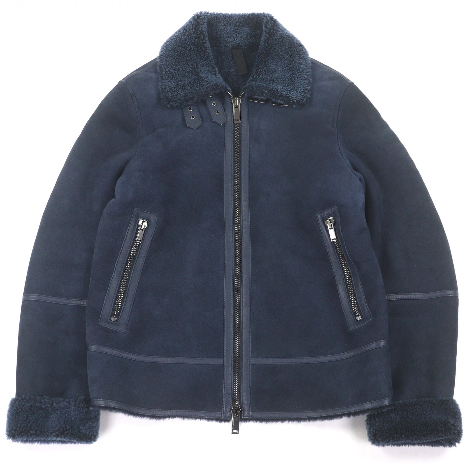 良品□TAGLIATORE タリアトーレ CORBIN チンストラップ 羊革 飛翔上衣 ムートンジャケット 米国海軍 46 イタリア製 置き目品 メンズ【中古】