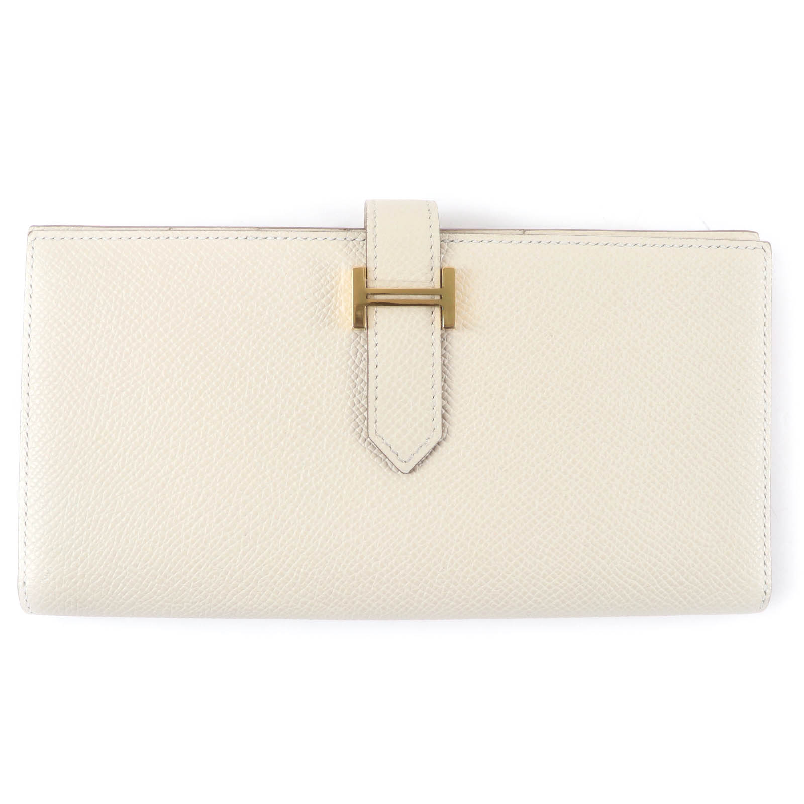 極美品☆HERMES エルメス ベアン スフレ シェーブルミゾル ナタ ゴールド金具 ロングウォレット 長金入れ W目じるし フランス共和国製 レディース 箱付き添い人 【中古】