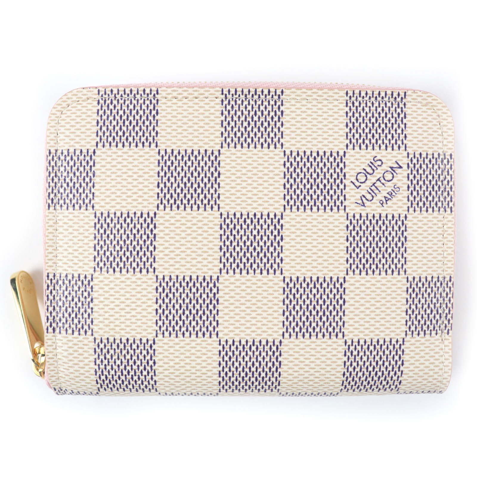 未当て嵌める品☆LOUIS VUITTON ルイヴィトン N60229 ジッピーコインケース コーテッド帆布 ダミエ･アズール/ライトブリス･皮膚軟化剤 フランス共和国製 レディース 箱・保護すること袋付き添い人 【中古】