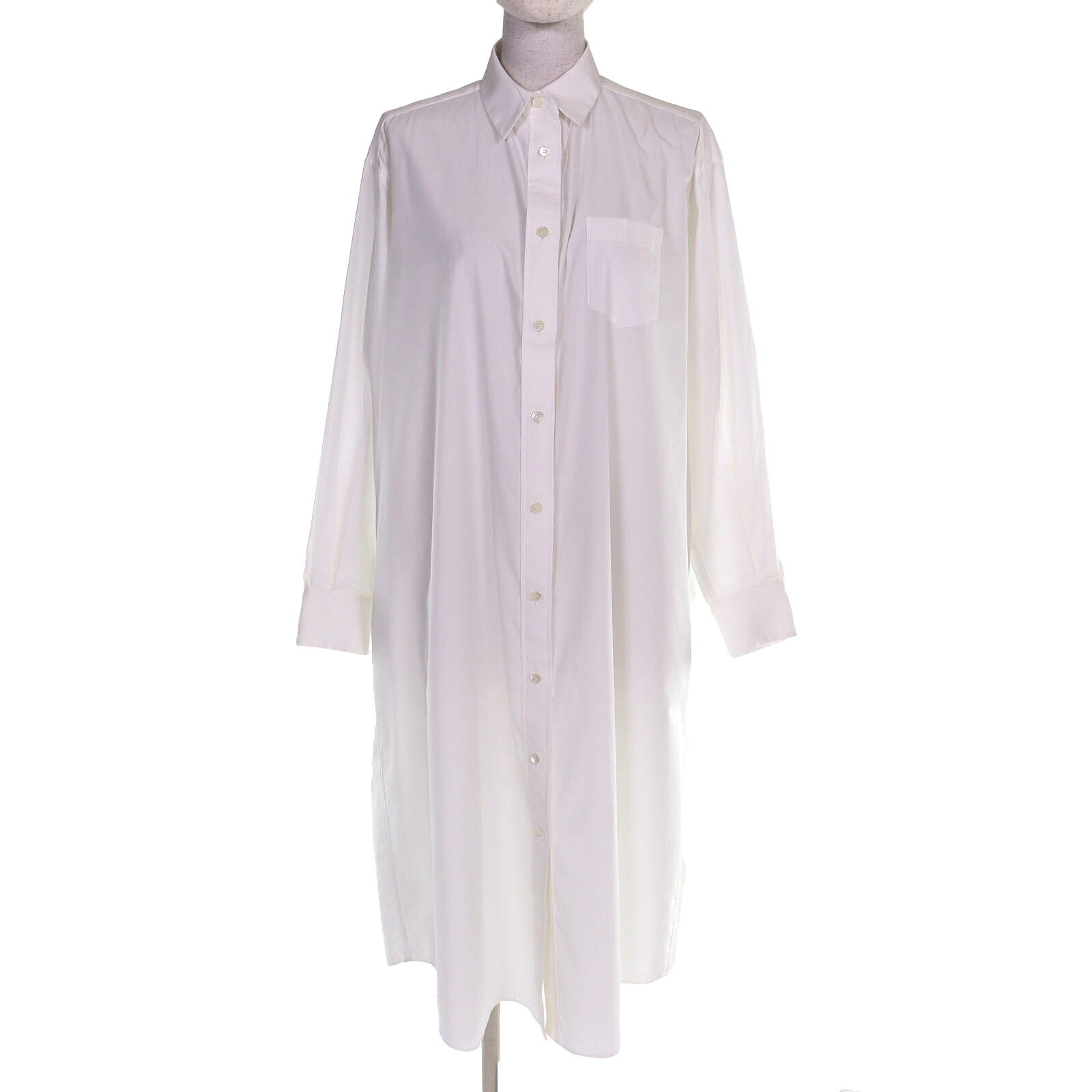 極美品△Sacai サカイ 2021年製 21-05658 コットン 長袖 ロング シャツワンピース ワンピース ホワイト 1 日本製 正規品 レディース オススメ◎ 【中古】｜衣類＆ブランドリサイクル GREEN