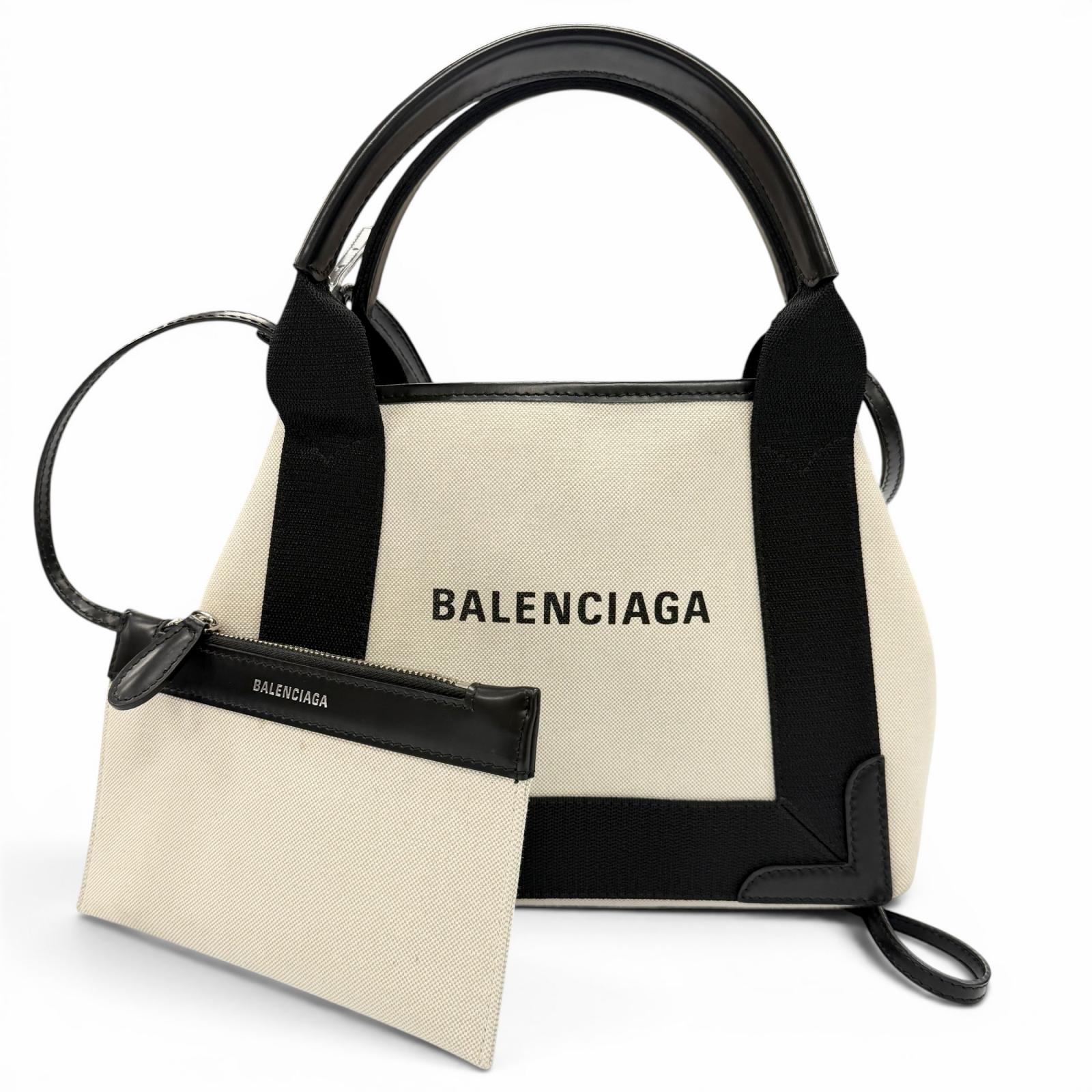美品▼BALENCIAGA バレンシアガ 390346 Navy 河馬 XS 帆布 なめし革 ショルダーバッグ 自然的 黒いこと イタリア製 レディース 保護すること袋付き添い人 【中古】