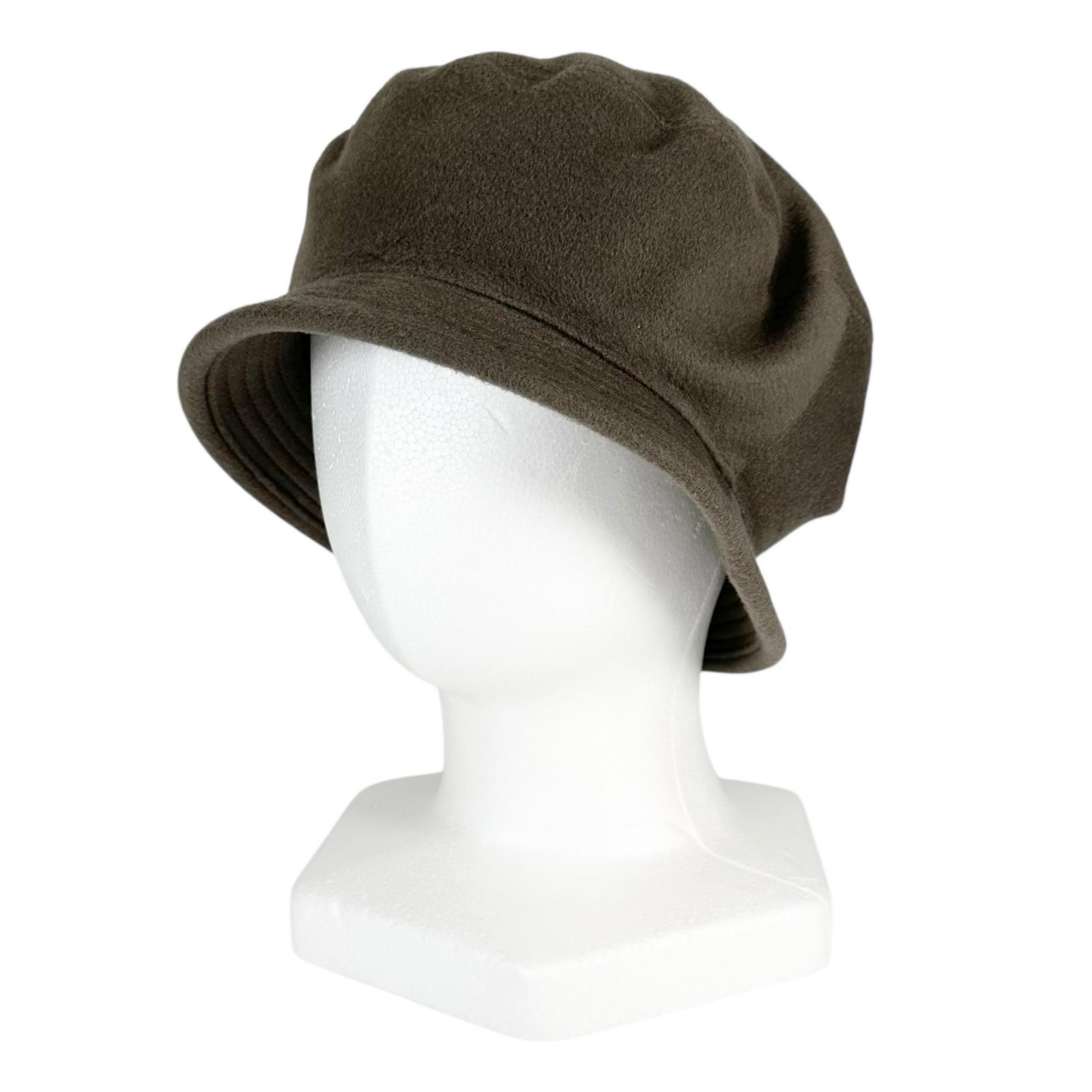 美品▲HERMES エルメス カシミール100％ ぬい目 クロッシェハット 井戸釣瓶 かぶり笠 赤銅色 56 フランス共和国製 定まり品 レディース 【中古】