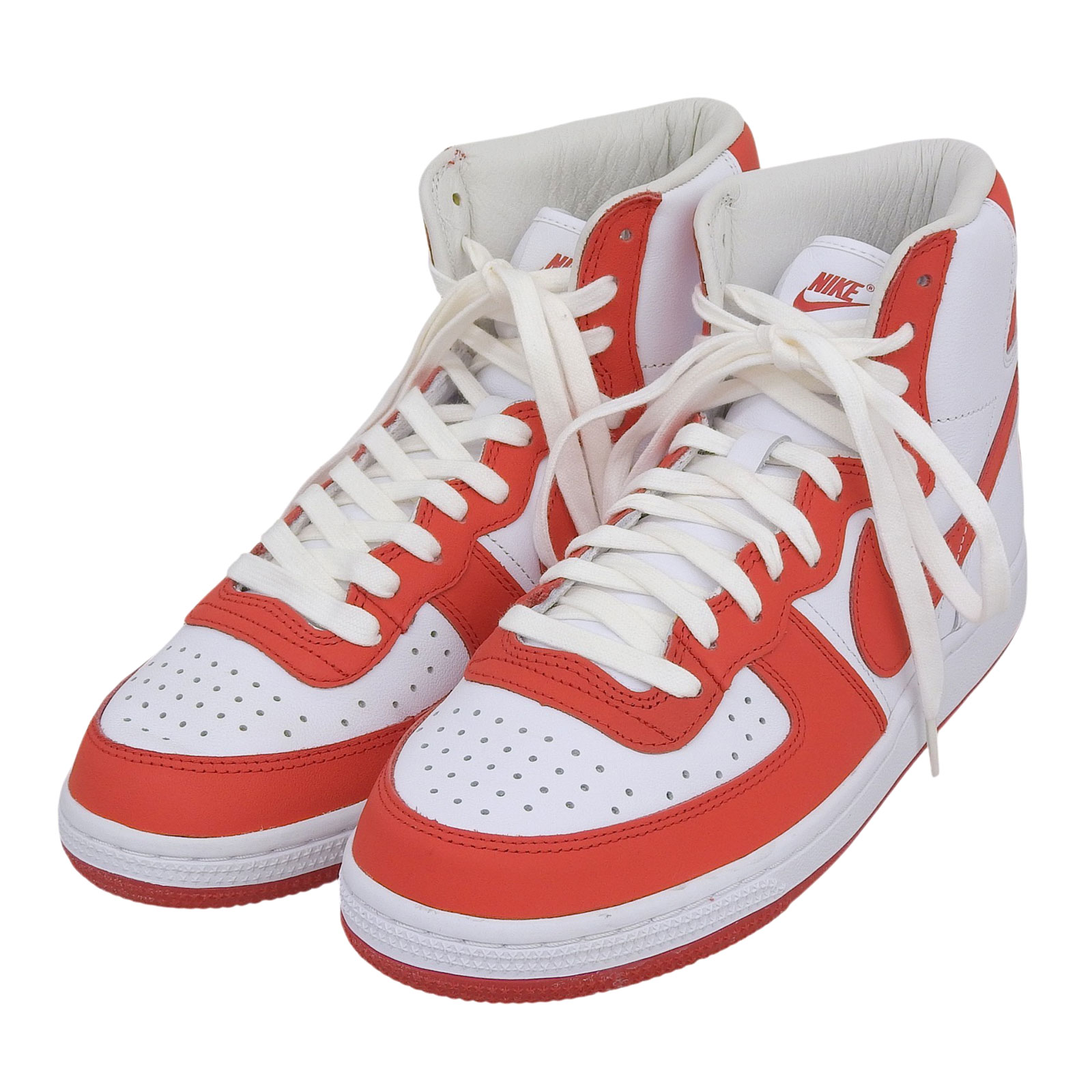 未当てはめる品▲NIKE×COMME des GARCONS HOMME PLUS ナイキ コムデギャルソンオムプリュス FD4159-102 TERMINATOR HIGH SP なめし革 スニーカー 赤いこと 白いこと 27.5 メンズ 箱付き添い人 【中古】