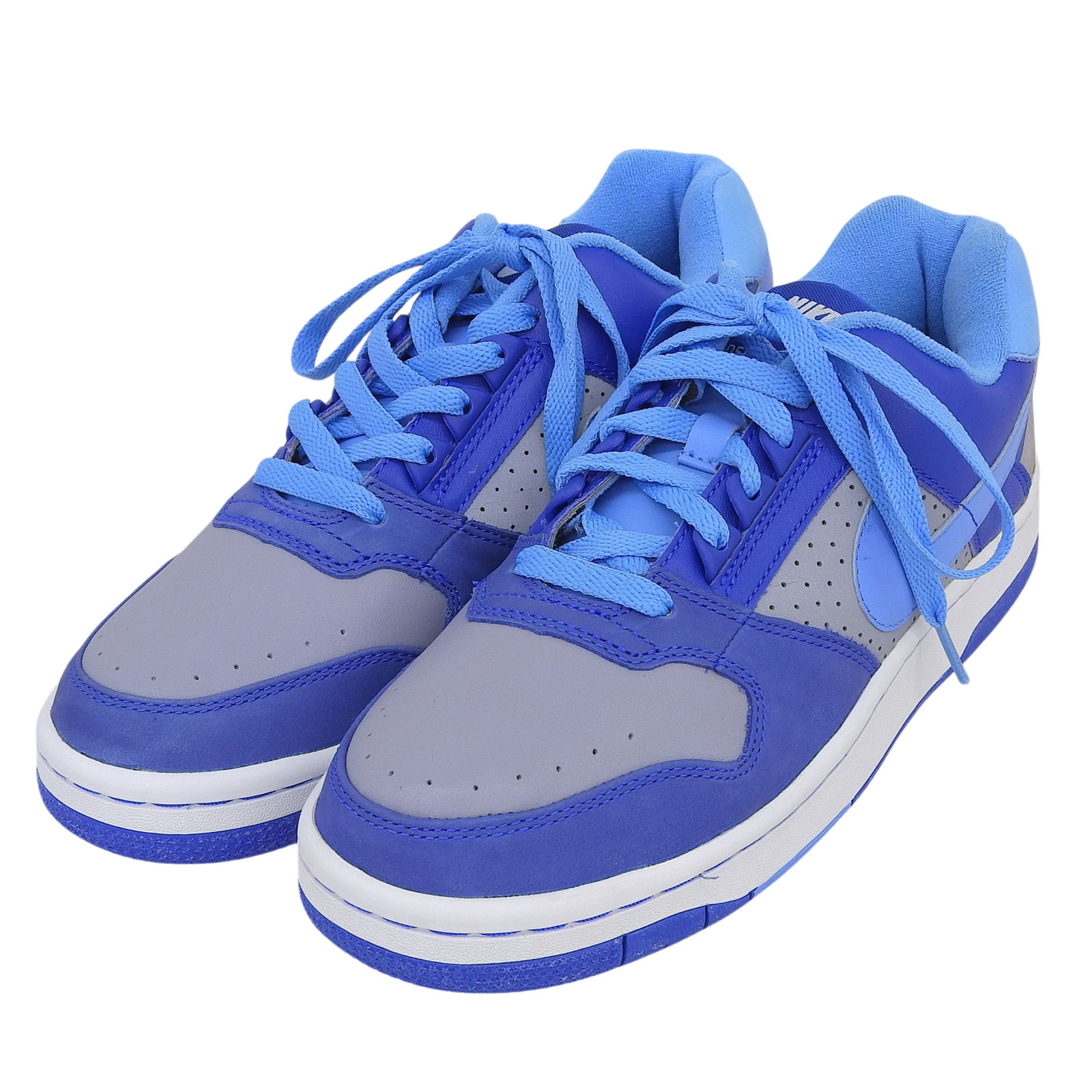 未当て嵌める品▲NIKE ナイキ 2005年製 309784-041 Zoom Air Delta Force なめし革 ローカットスニーカー 青色 薄墨色 26.5 メンズ 箱付き添い人 【中古】