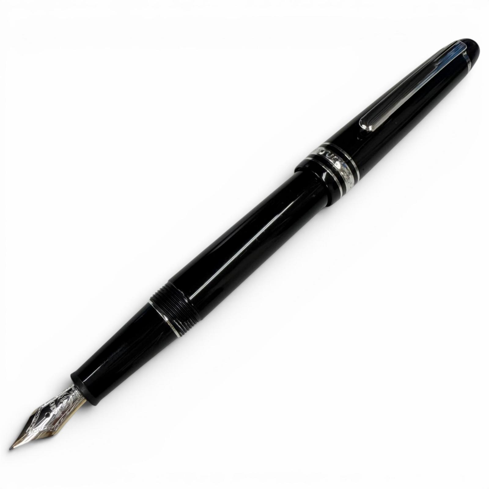 美品□MONTBLANC モンブラン マイスターシュテュック 145 古典派音楽 プラチナ伝達ルート 書き込み先14K Fニブ 筆 黒いこと しろがね色 ＦＲＧ製 メンズ【中古】