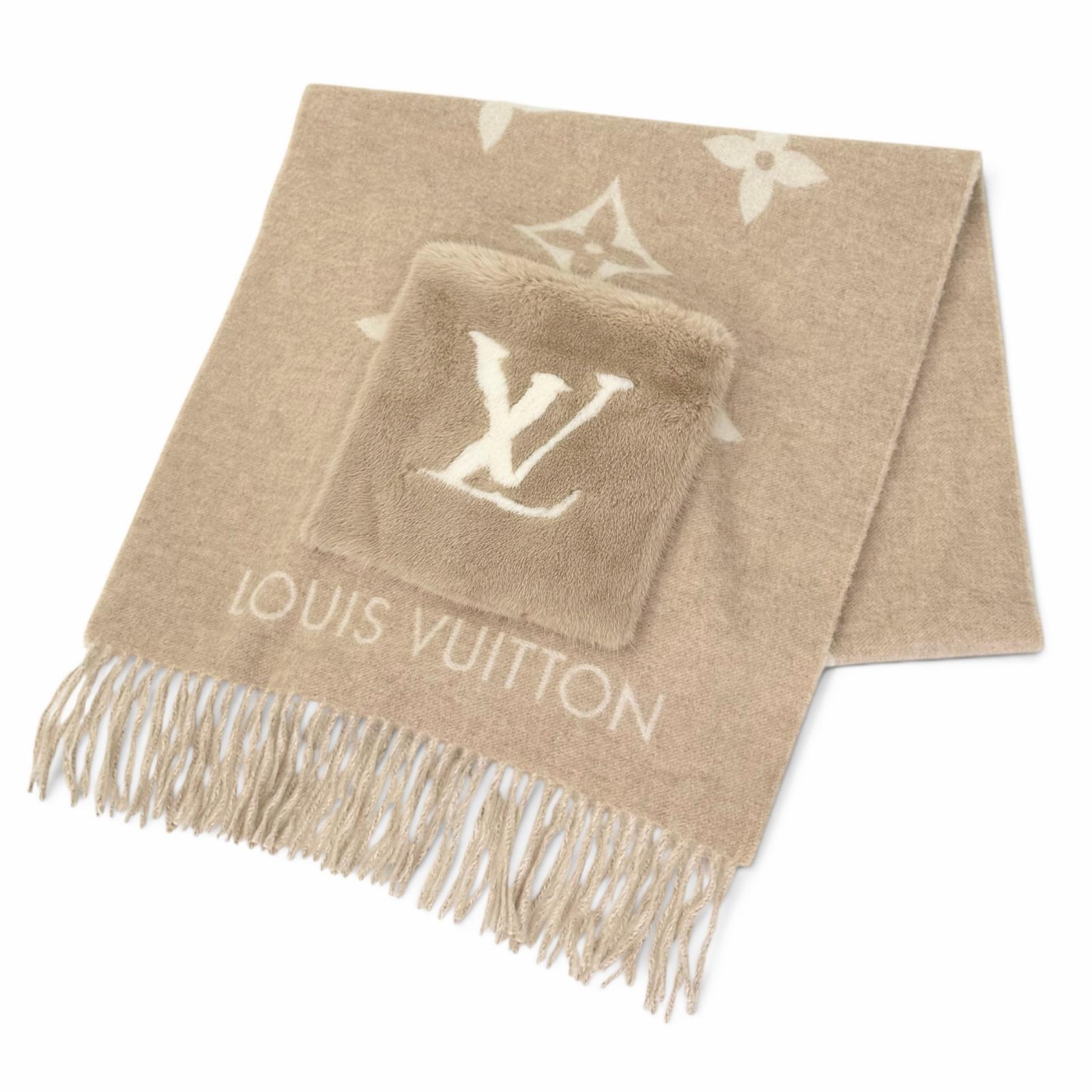 美品△LOUIS VUITTON ルイヴィトン M74354 エシャルプ 冷ややかさ レイキャビック カシミール ミンクのコート毛皮 消音装置 ベージュ イタリア製 置き目品 レディース 箱付き添い人 【中古】