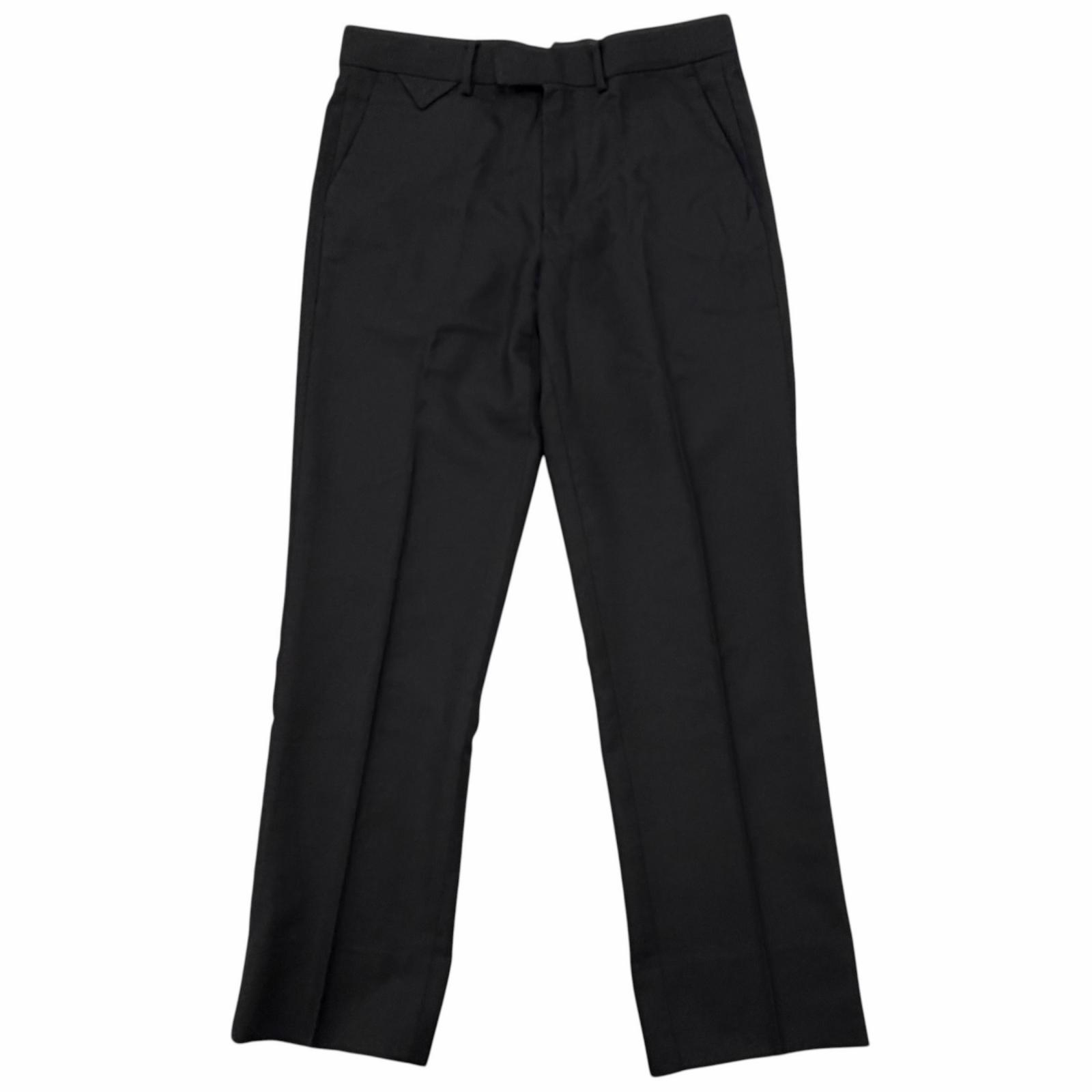 美品□LOUIS VUITTON ルイヴィトン 24SS 羊毛 カシミール LVロゴタイプ刺しゅう 真っただ中押し付ける トラウザーズパンツ スラックス 黒いこと 48 イタリア製 置き目品 メンズ 【中古】