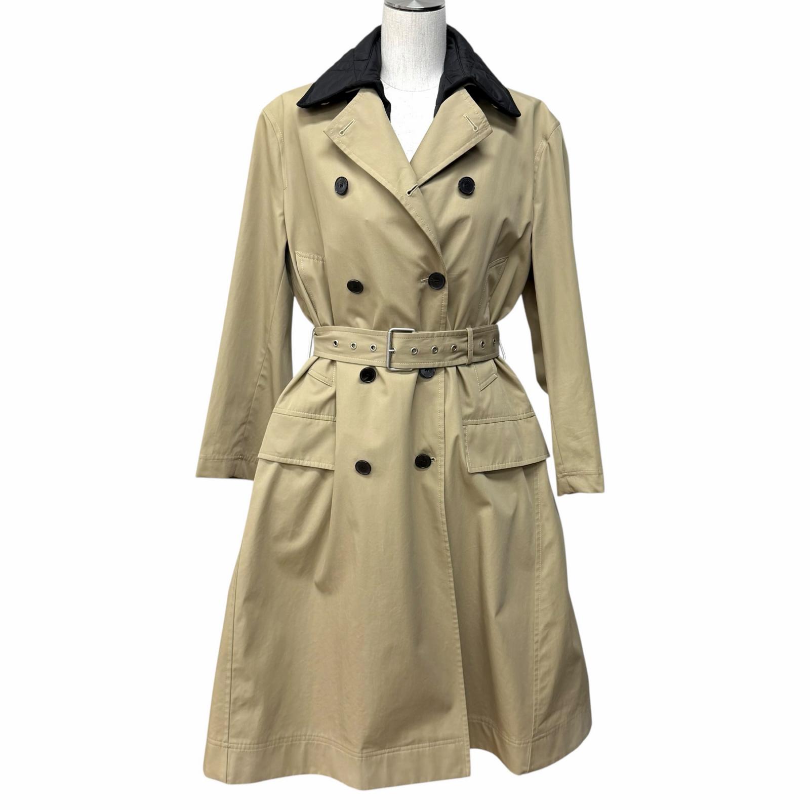 極美品★Christian Dior ディオール 351M62A3332 綿織物100％ マクロカナージュ キルティングラインドライヴ付 トレンチコート ベージュ 44 イタリア製 置き目品 レディース 保護すること袋付き添い人 【中古】