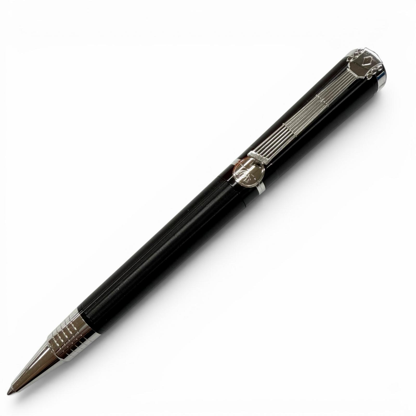 良品▼MONTBLANC モンブラン レノン 特別～版 ドネーションペン 白いことはやりっ児 捻じれ式 ボールペン 黒いこと しろがね色 ＦＲＧ製 メンズ 書きあらわす突きとめる済み 【中古】