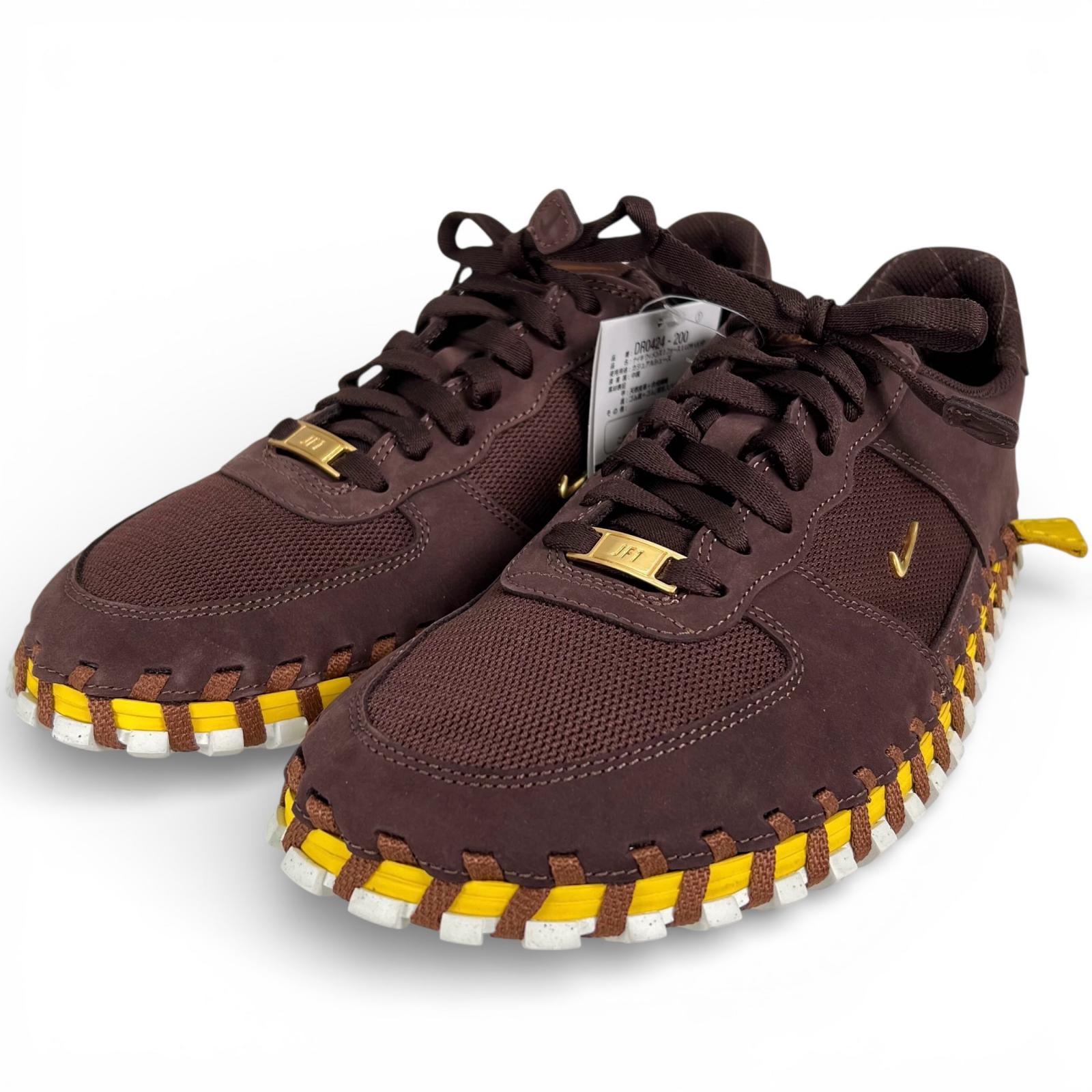 未当て嵌める品▲Nike Jacquemus ナイキ ジャックムス  DR0424-200 J FORCE 1 LOW LX SP スニーカー 赤銅色 黄色 27.5 箱付き添い人 メンズ 【中古】