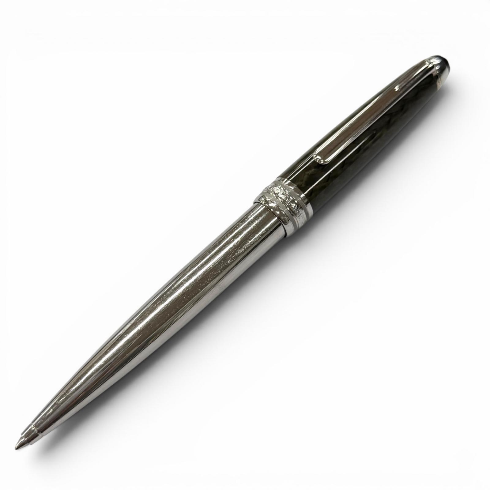 良品▼MONTBLANC モンブラン マイスターシュテュック ソリ尾っぽ 炭素スチール写真 白いことはやりっ児 捻じれ式 ボールペン しろがね色 カーキ ＦＲＧ製 メンズ 書きあらわす突きとめる済み 【中古】