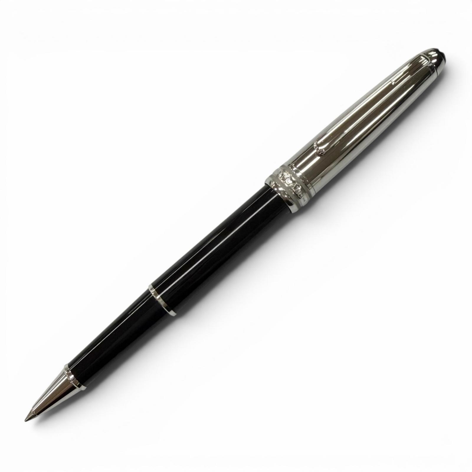 極美品▼MONTBLANC モンブラン マイスターシュテュック 白いことはやりっ児 旗がしら式 ボールペン 黒いこと しろがね色 ＦＲＧ製 メンズ 箱付き添い人 【中古】