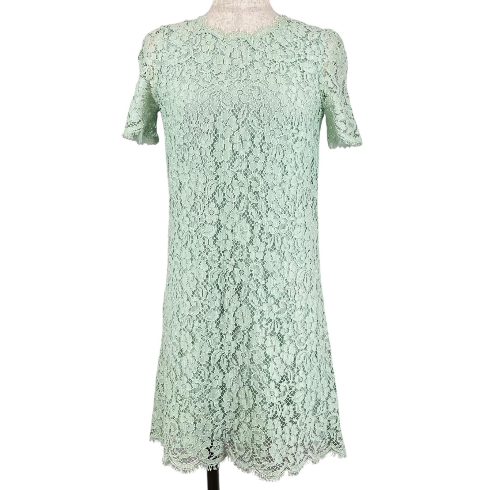 美品▲DOLCE\u0026GABBANA ドルチェ＆ガッバーナ 総スピード競技 花柄 半袖 衣装 御召しもの 菩提樹緑であること 36 イタリア製 置き目品 レディース【中古】
