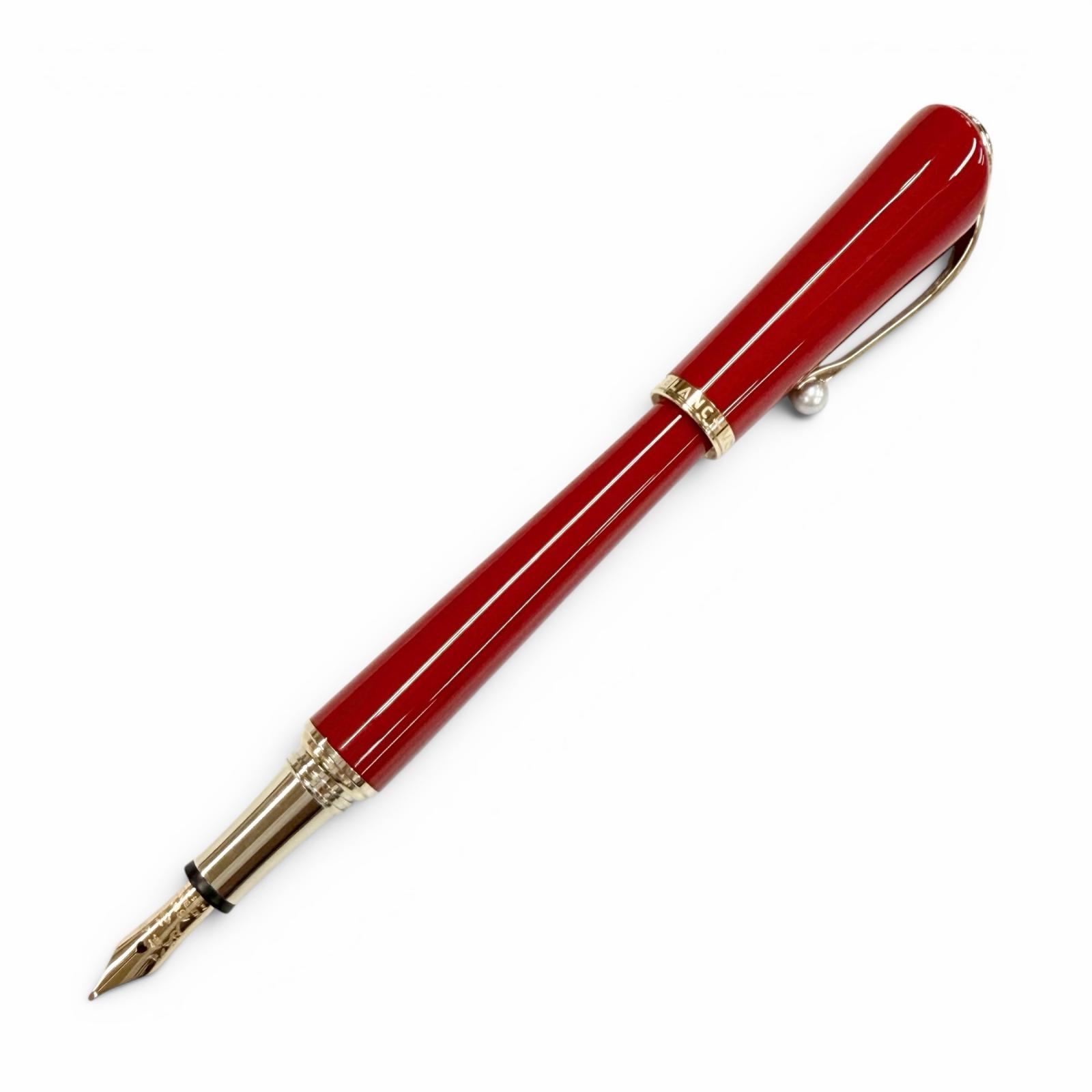 極美品△MONTBLANC モンブラン ムーサ マリリン モンロー 特別～版 書きもの先 金585 14K Fニブ パール付き添い人 筆 赤いこと ゴールド ＦＲＧ製 メンズ【中古】