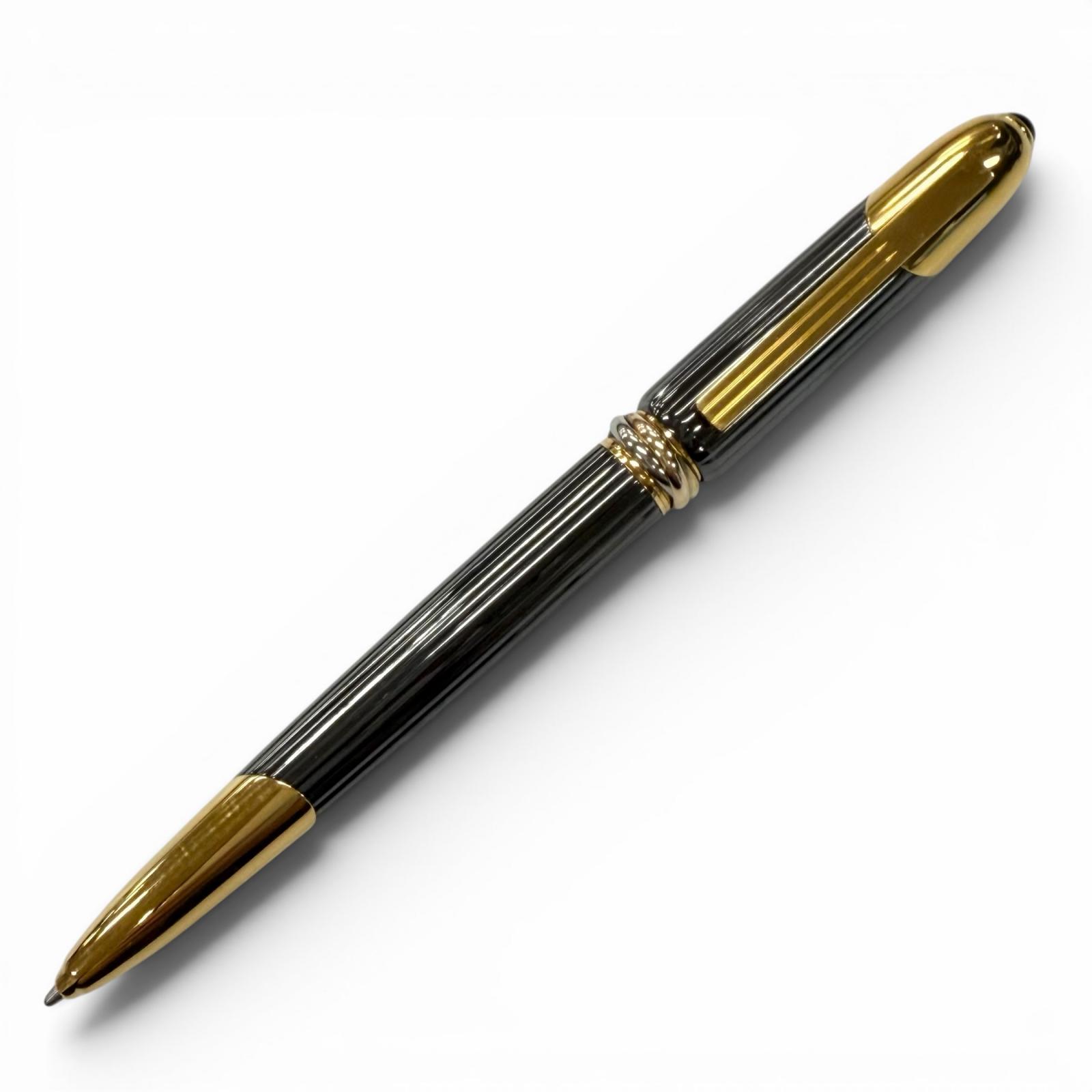 良品▼Cartier カルティエ クーガードゥカルティエ トリニティ 色合い石ころ 捻じれ式 ボールペン 黒いこと ゴールド フランス共和国製 メンズ 書きあらわす突きとめる済み  【中古】