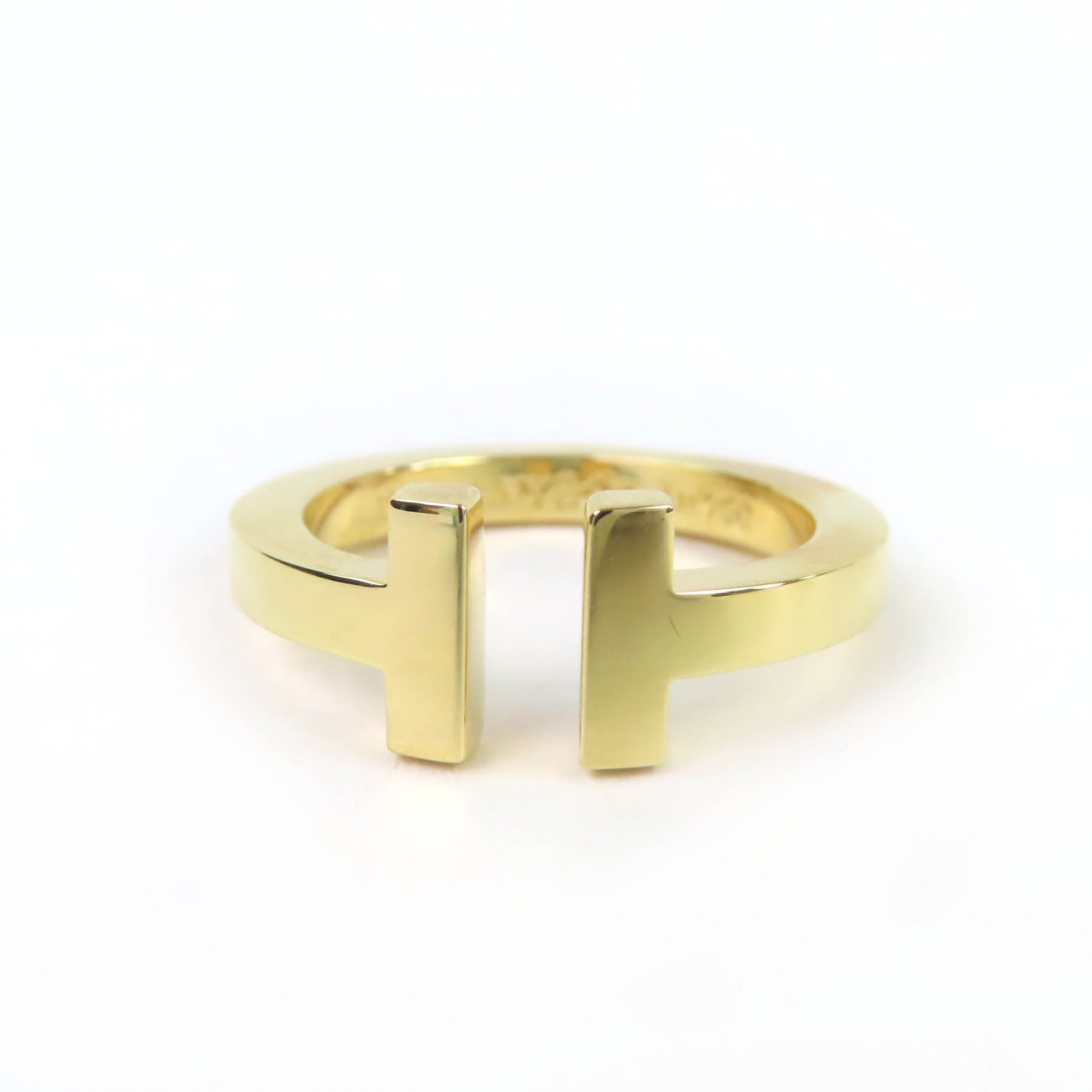 極美品☆TIFFANY&Co. ティファニー ティファニー T スクエア リング AU750（YG） リング・指輪 イエローゴールド JP11.5号相当 箱・ケース付き 重量6.52g レディース【中古】｜衣類＆ブランドリサイクル GREEN