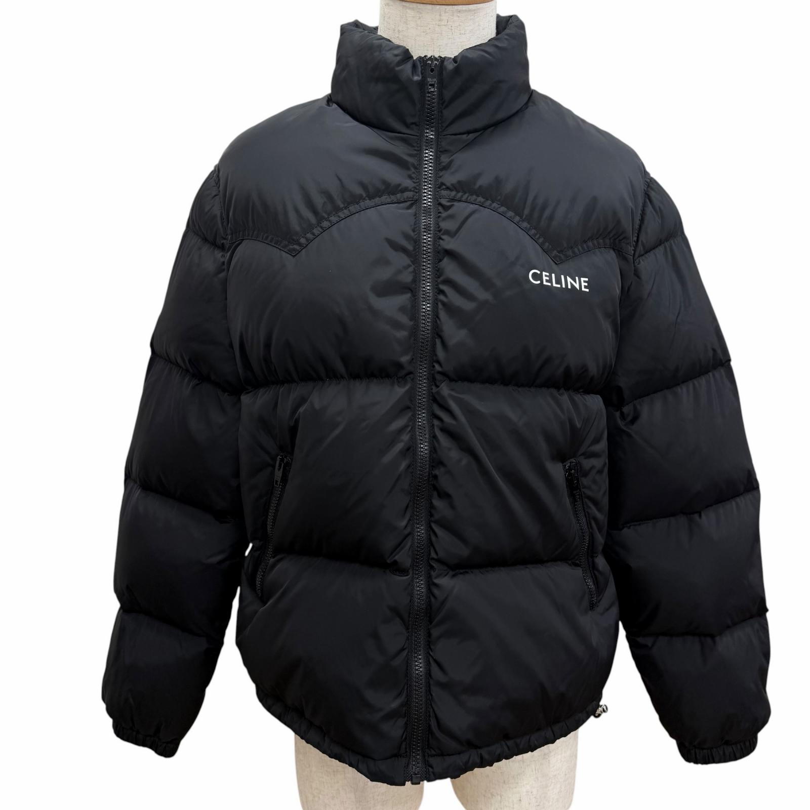 美品□CELINE セリーヌ 2W996092L ロゴプリント ウエスタン ダウンジャケット パファージャケット ブラック 46 イタリア製 正規品 メンズ【中古】|衣類&ブランドリサイクル GREEN