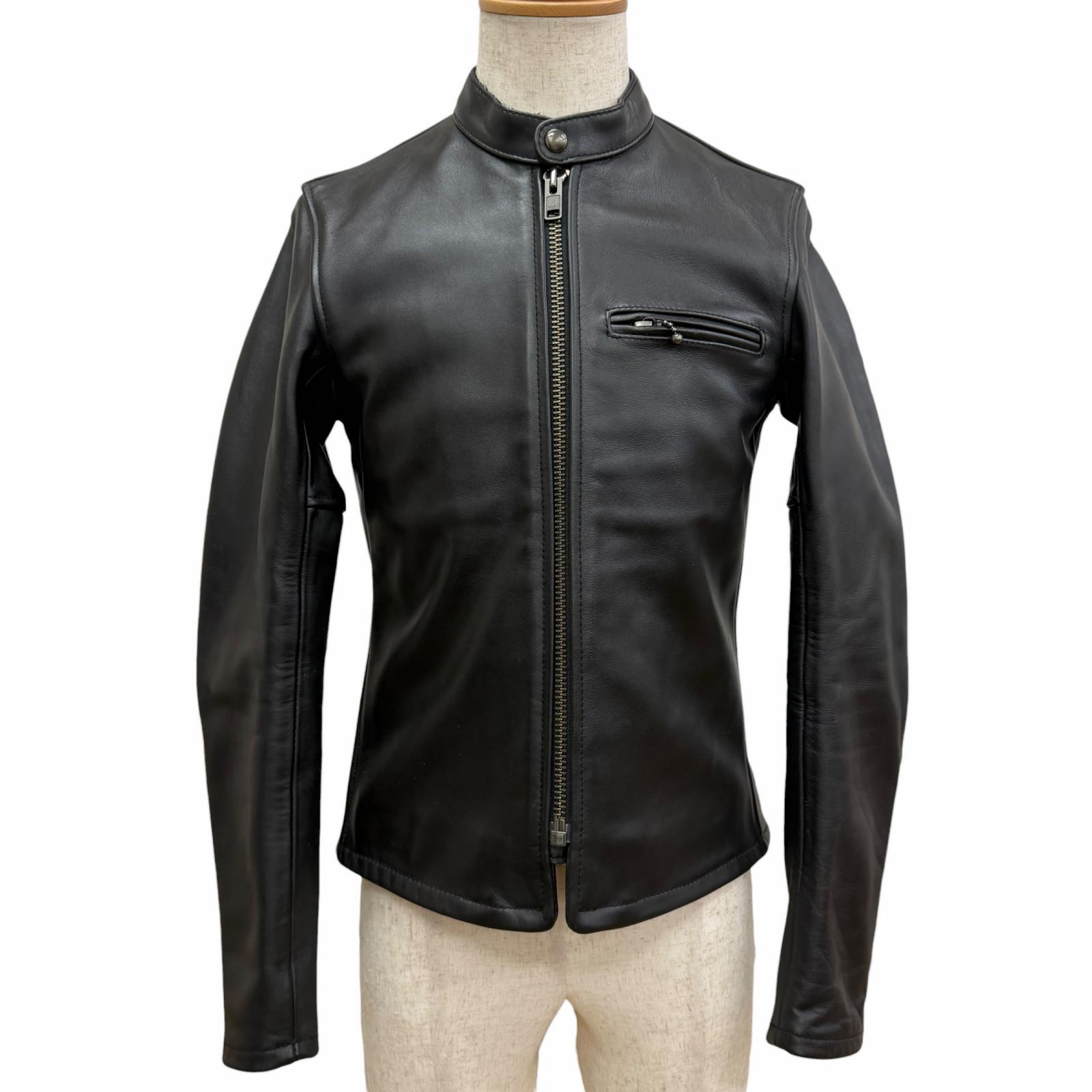 【ドンドン見直し】美品□KADOYA カドヤ Ks LEATHER スタンドカラー レザージャケット ライダースジャケット ブラック S 正規品 メンズ 【中古】｜衣類＆ブランドリサイクル GREEN