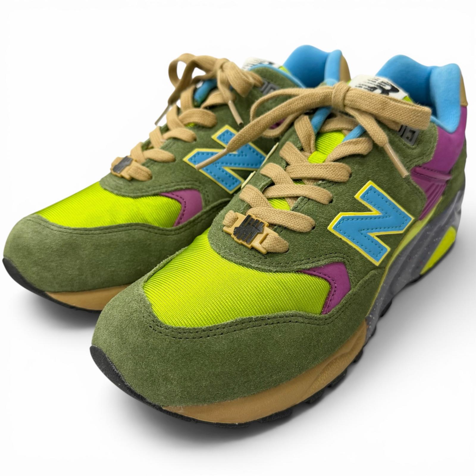 【ドンドン思いなおす】未当て嵌める品□New Balance Stussy HECTIC UNDEFEATED ニュー平衡にする ステューシー ヘクティク アンディフィーテッド 2006年製 MT580PT スウェードレザー 滅多に無い クアドラプルネーム ローカットスニーカー マルチ色合い 27.5 メンズ  【中古】