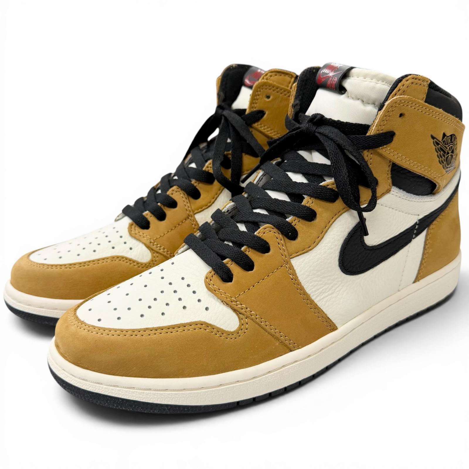 【ドンドン思いなおす】未当て嵌める品□NIKE ナイキ 555088-700 Air Jordan 1 RETRO High Rookie of The Year なめし革 スウェードレザー レトロハイ ハイカットスニーカー ハーより良い色つや 29 メンズ 箱付き添い人 【中古】