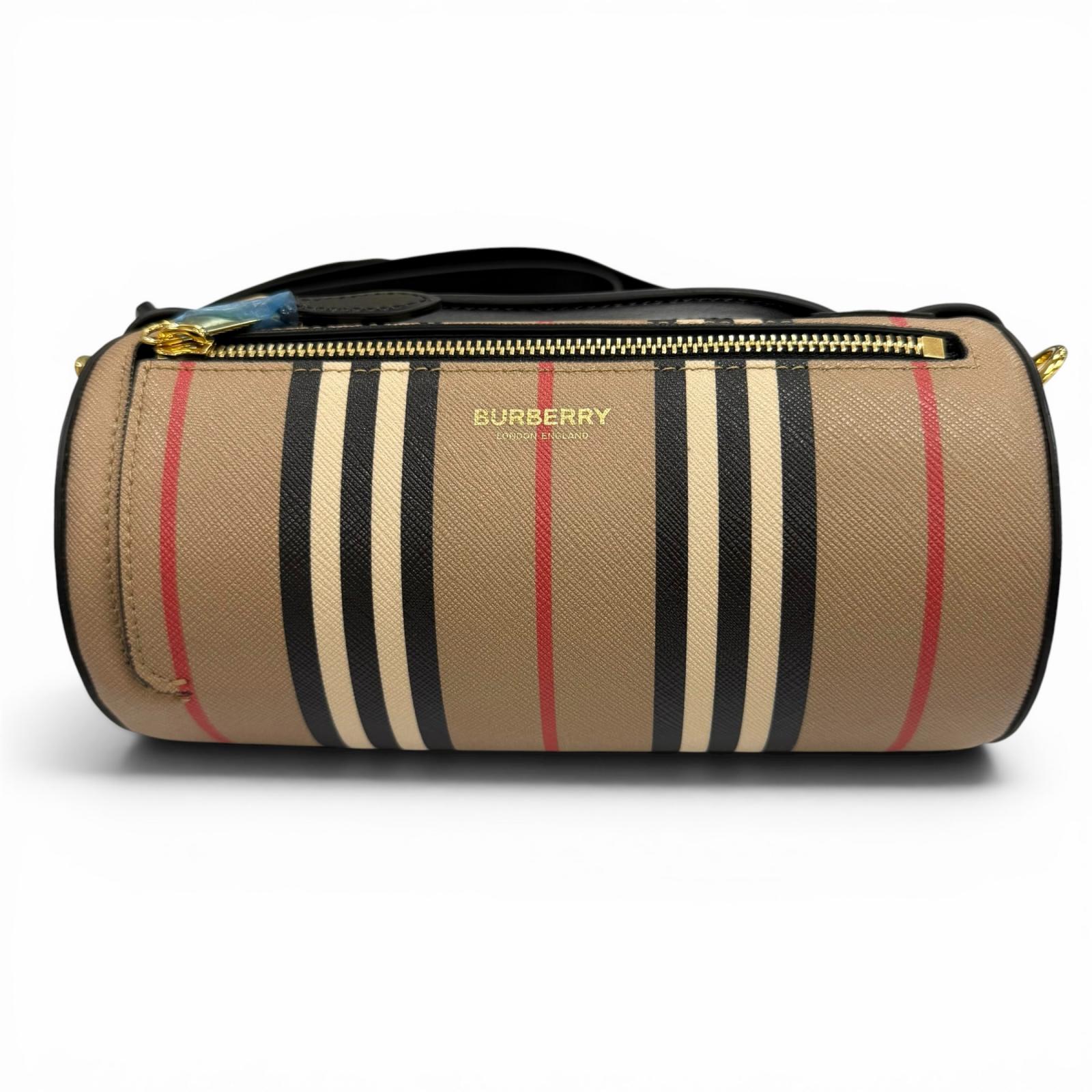 未使用品★BURBERRY バーバリー 8030456 ノバチェック柄 2way レザー バレルバッグ ショルダーバッグ ベージュ イタリア製 レディース 保存袋付き 【中古】｜衣類＆ブランドリサイクル GREEN 46,200円