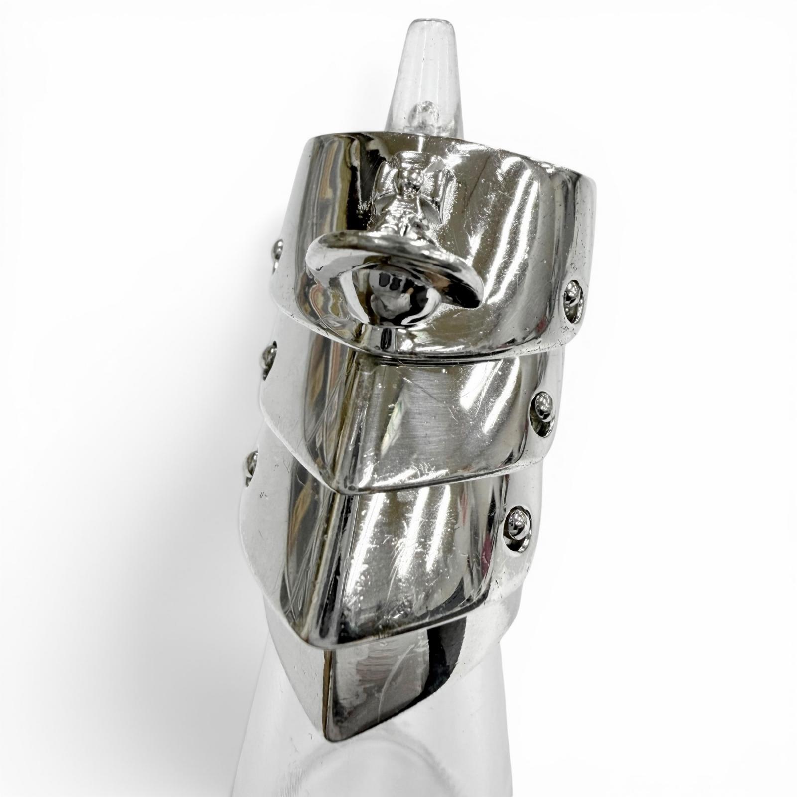 美品▼Vivienne Westwood ヴィヴィアンウエストウッド アーマーリング 925 指環 しろがね色 M JP16号 掛け目21.55g メンズ 佩び物 箱・保護すること袋付き添い人 【中古】