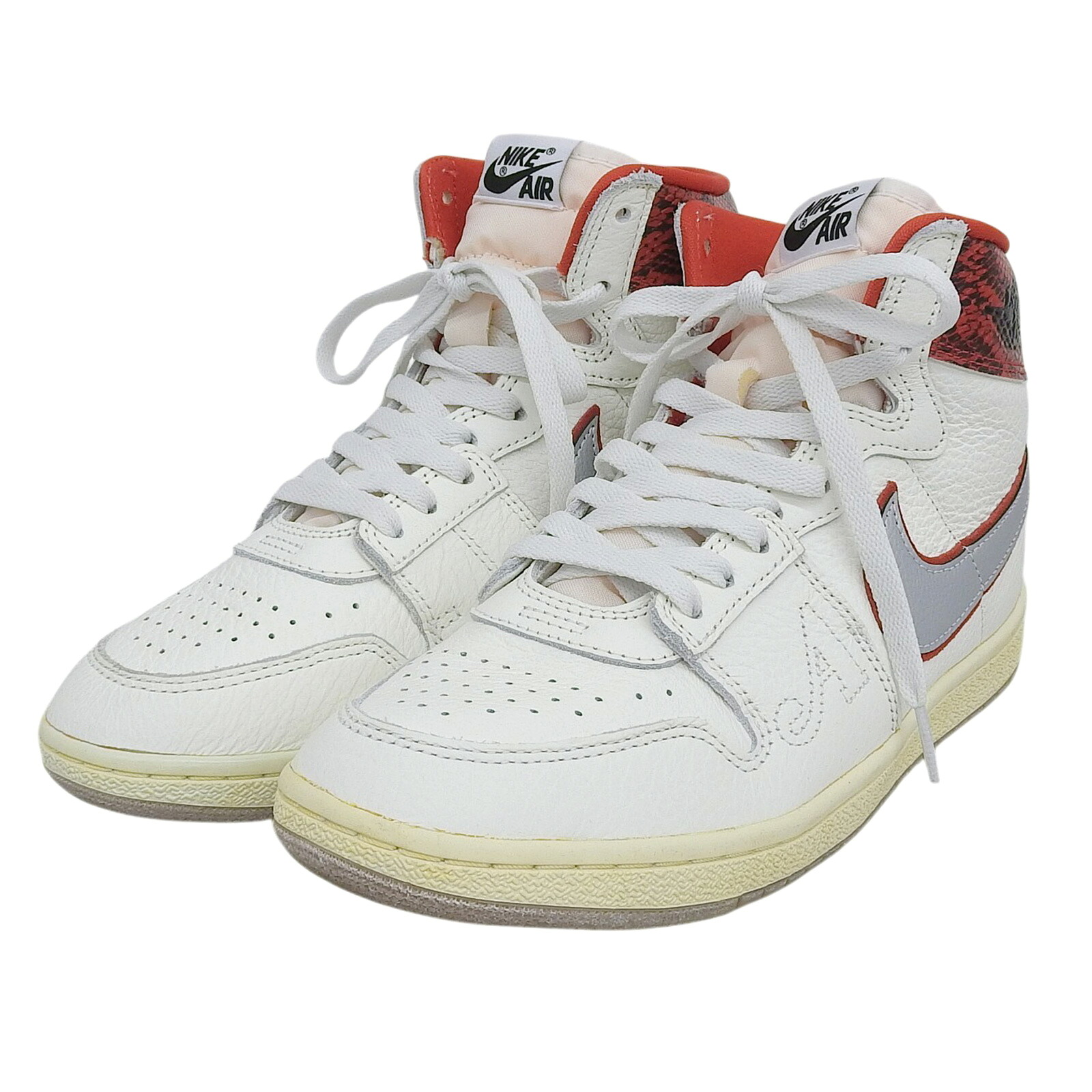 未当て嵌める品▲NIKE ナイキ AWAKE NY アウェイク ニューヨーク州 AIR SHIP PE SP FN8675-100 スネークスキン ハイカットスニーカー 白いこと 27珊 メンズ 【中古】