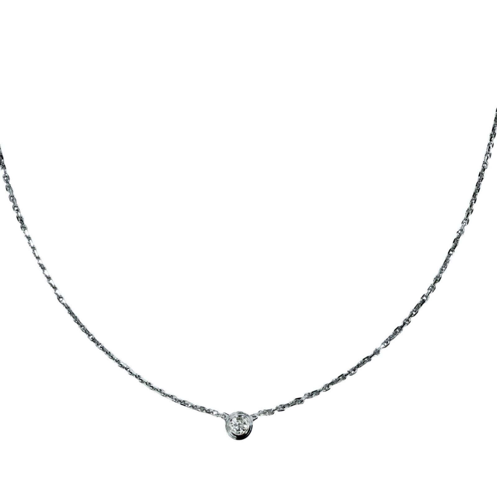 美品◇Cartier カルティエ WFE089 ダムール XS 750 WG 1Pダイヤモンド ネックレス アクセサリー ホワイトゴールド 重量2.4g レディース 箱付き 【中古】｜衣類＆ブランドリサイクル GREEN