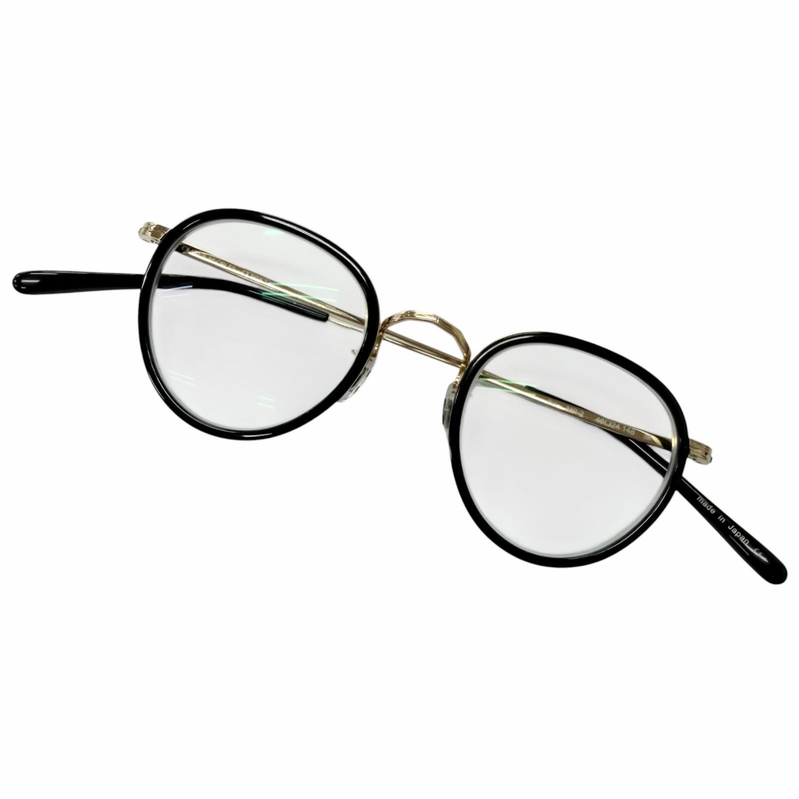 美品□OLIVER PEOPLES オリバーピープルズ MP-2 雅 リミテッドエディション 眼鏡 メガネ アイウェア 黒いこと ゴールド 46□24-148 度入り口・入口 日本製 メンズ【中古】