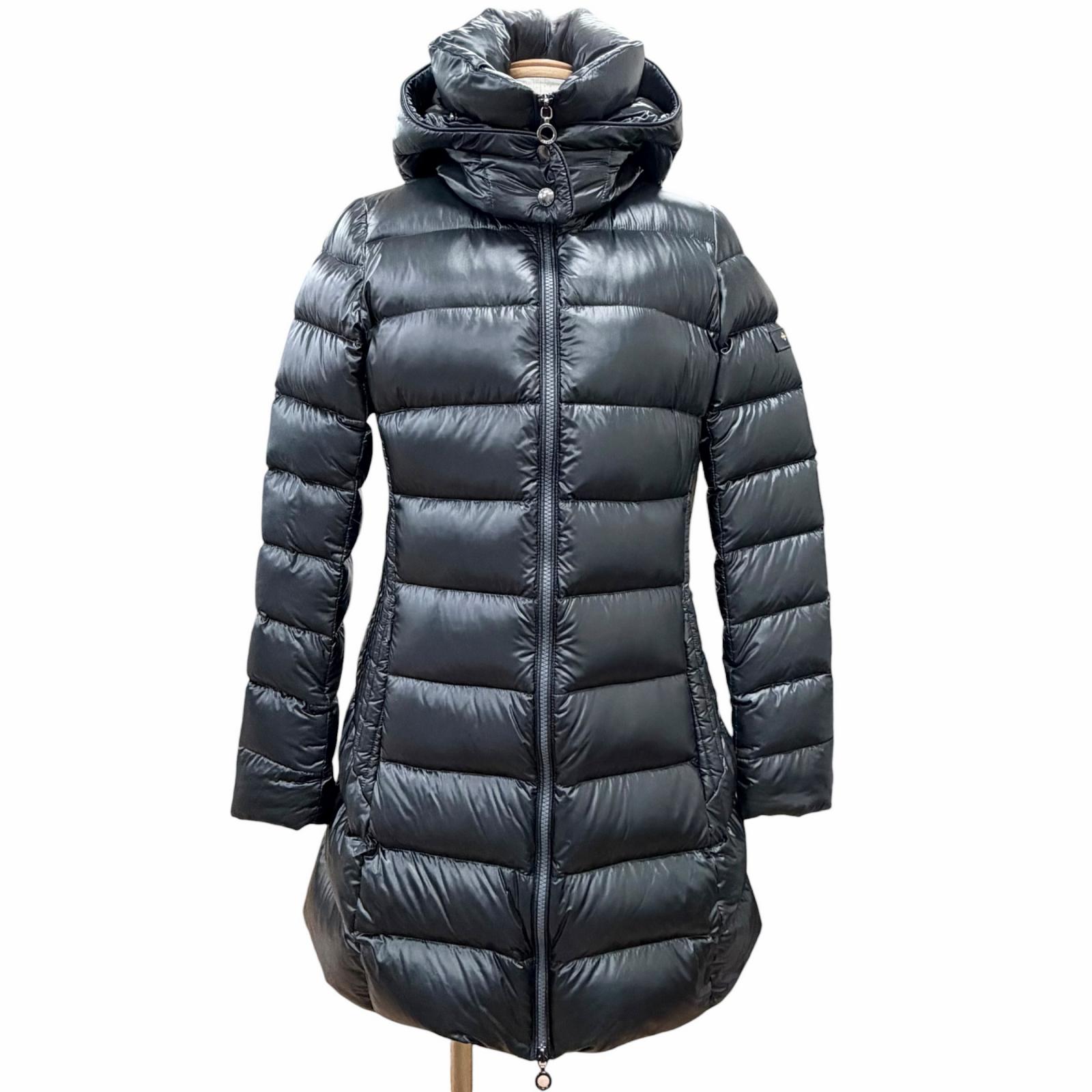 美品△TATRAS タトラス LTAT20A4693-D BABILA バビラ ロゴタイプ紋章 ボンネット付き添い人 落ちこむ上衣 落ちこむ厚地の外套 濃灰色薄墨色 2 置き目品 レディース 【中古】