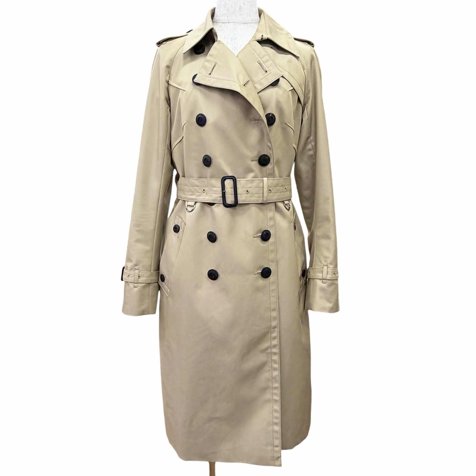 極美品△Aquascutum アクアスキュータム 5020151000-82 裏地読み合わせる柄 羊毛ラインドライブ 胴締め付き添い人 トレンチコート ベージュ 6 日本製 置き目品 レディース ガーメント付き添い人 【中古】