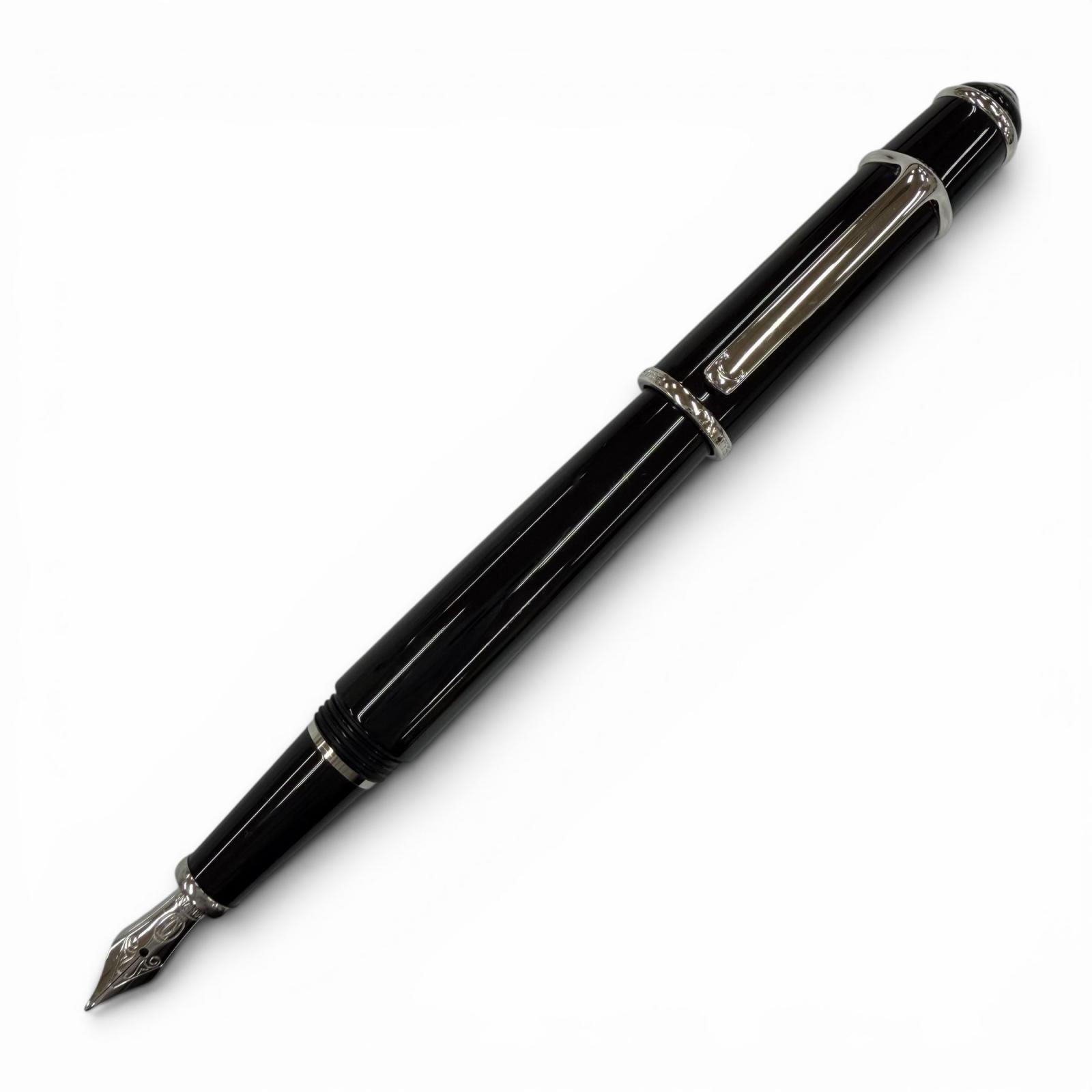美品◇Cartier カルティエ ディアボロ ドゥ カルティエ 18K ブルージェムストーン Mニブ 筆 黒いこと しろがね色 フランス共和国製 箱付き添い人 【中古】