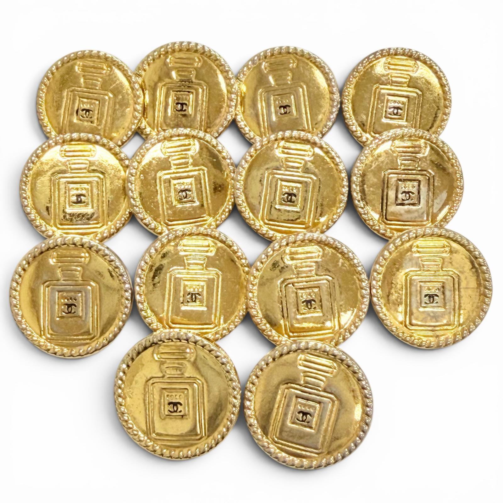 良品△CHANEL シャネル ヴィンテージ ココマーク 精油壜 名取り草 足し加える14個  ゴールド レディース 【中古】