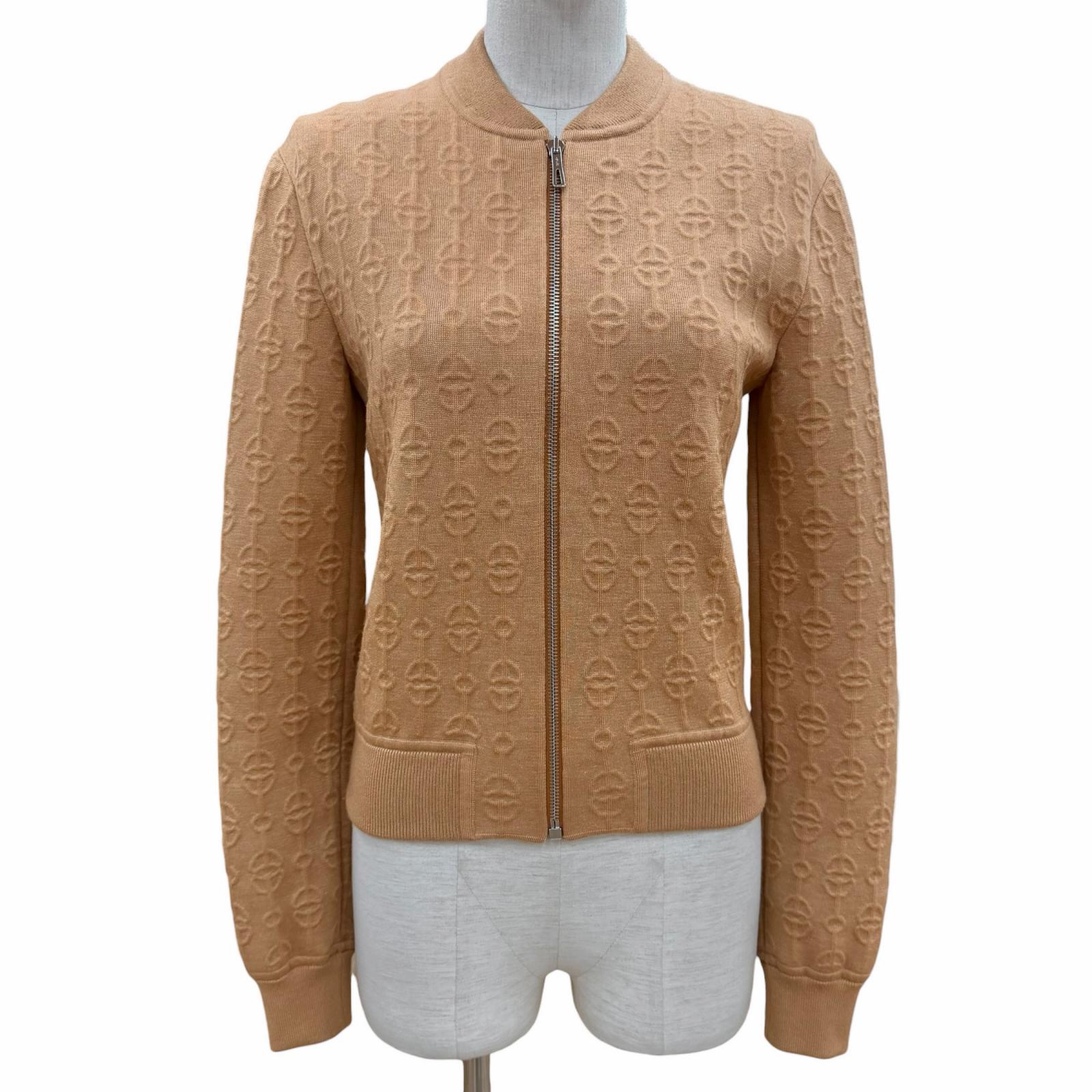 極美品◇HERMES エルメス 22SS 2E2201D3 クリケティス カシミヤ シルク混 ZIPUP ニット ブルゾン ブラウン系 36 イタリア製 レディース 【中古】｜衣類＆ブランドリサイクル GREEN