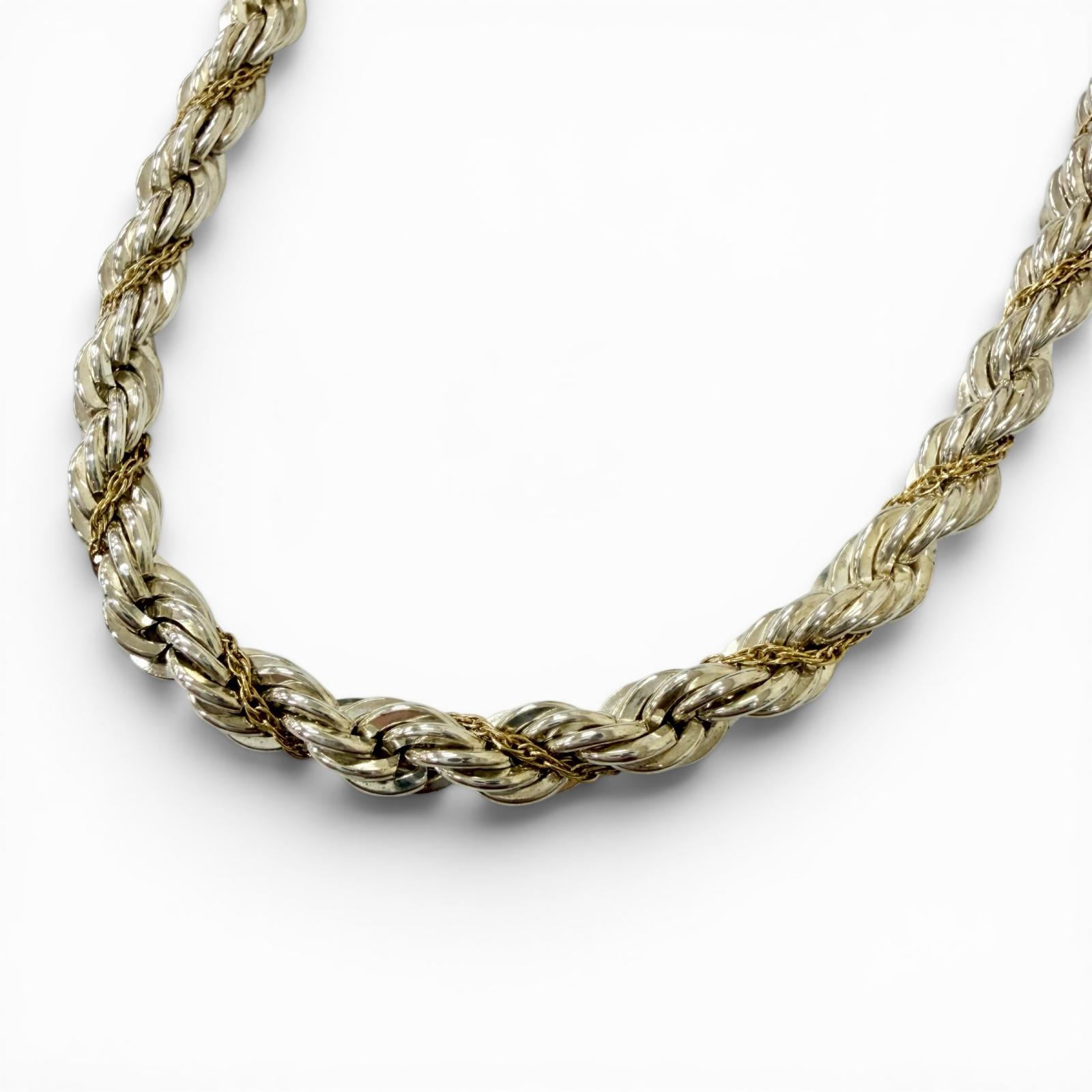 美品□TIFFANY&Co. ティファニー SV925 750 ツイストチェーン スクリュー コンビ ネックレス アクセサリー シルバー ゴールド 総重量35g メンズ【中古】｜衣類＆ブランドリサイクル GREEN
