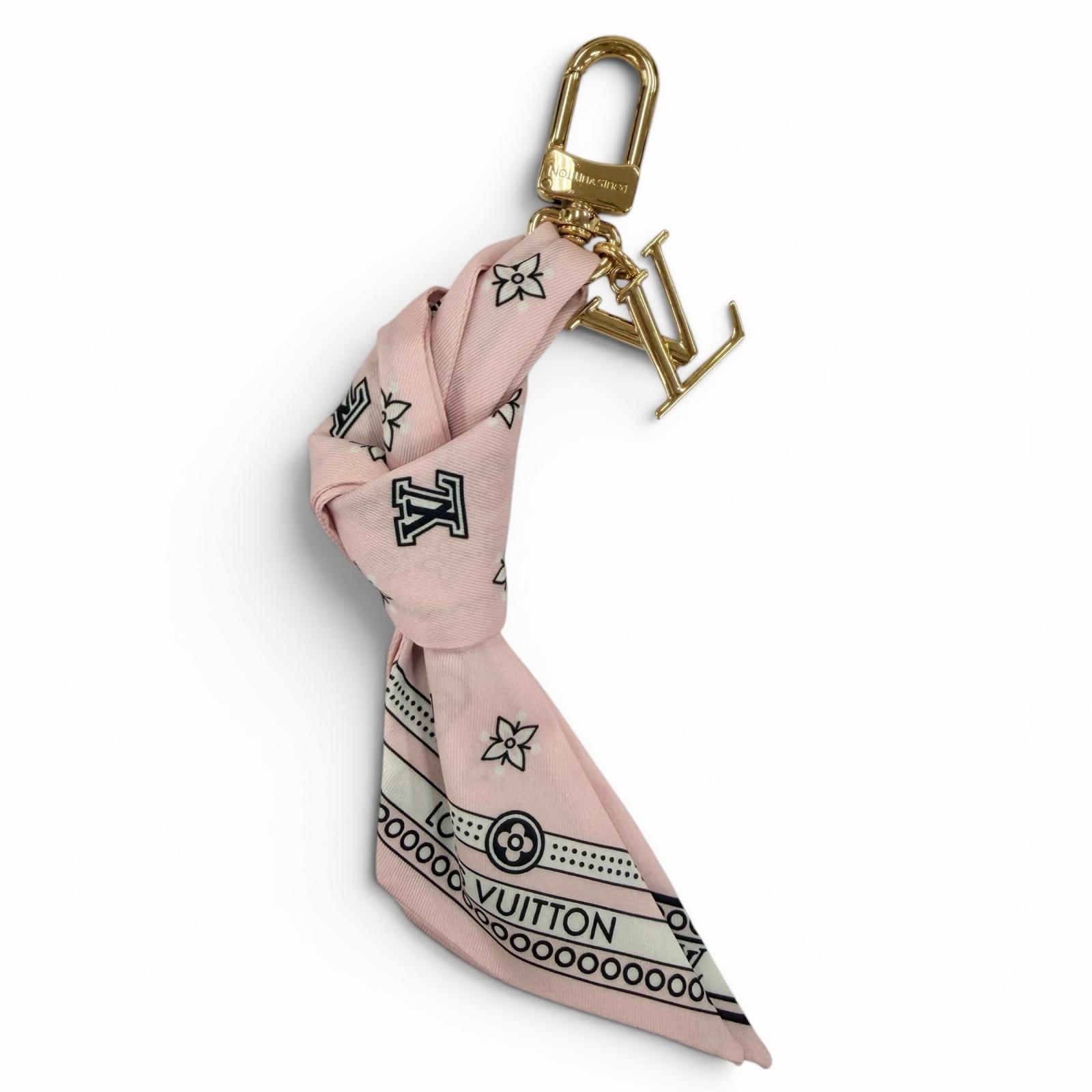 美品☆LOUIS VUITTON ルイヴィトン M02614 御徒面子惹きつける・LV バンダナ サクラ色 ゴールド金具 イタリア製 レディース 保護すること袋付き添い人 【中古】