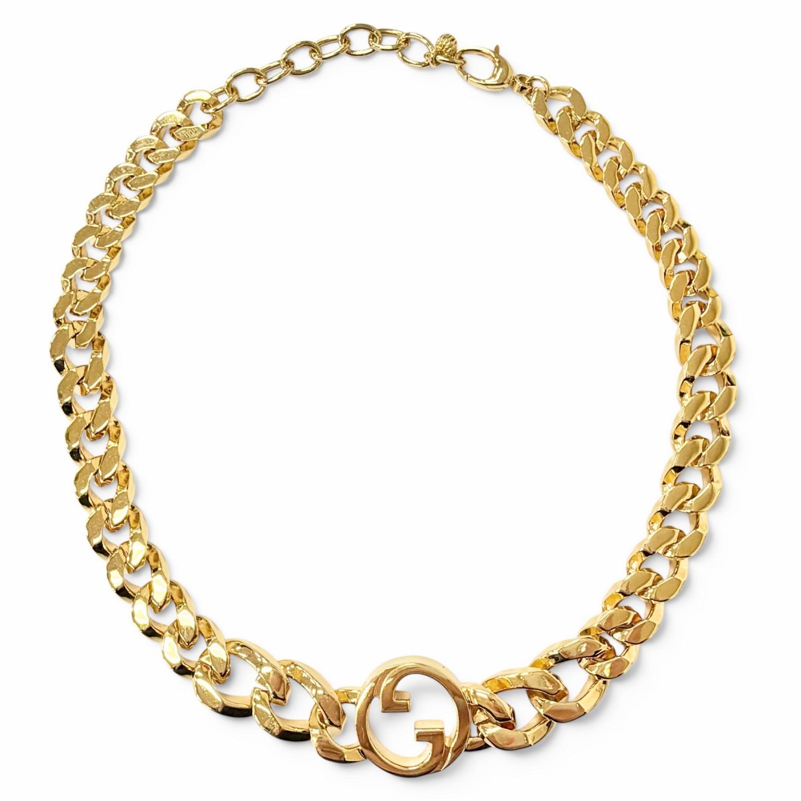 美品△GUCCI グッチ 774555 ブロンディ チェーン ネックレス インターロッキングG チョーカー ゴールド イタリア製 レディース オススメ◎【中古】｜衣類＆ブランドリサイクル GREEN 43,659円