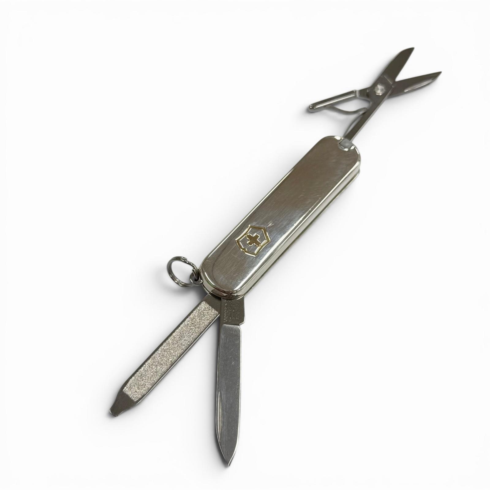美品▼TIFFANY＆Co. VICTORINOX ティファニー ビクトリノックス 925 750 ハサミ やすり 出刃包丁 マルチ物の具 しろがね色 総掛け目44.5g メンズ 【中古】