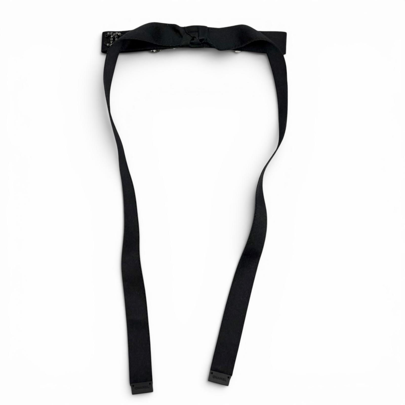 未使用品★CHANEL シャネル 24B AAA428 シルク100% メタル ラインストーン ココマーク ボウバレッタ リボンバレッタ ヘアクリップ ブラック イタリア製 レディース 箱付き 【中古】｜衣類＆ブランドリサイクル GREEN