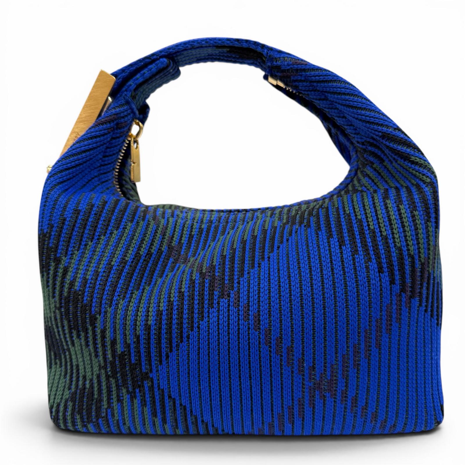 未当てはめる品☆BURBERRY バーバリー 8082419 ミニ ペグ ダッフルバッグ 帆布 ハンドバック 青碧 ゴールド金具 イタリア製 レディース 保護すること袋付き添い人 【中古】