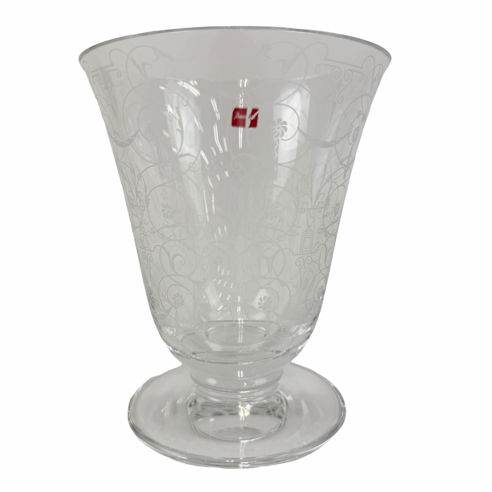 未当て嵌める品☆Baccarat バカラ ミケランジェロブオナローティ 硝子 御花軍事基地 大型水のみ ポット 花柄アラベスク フランス共和国アンティーク 花立て 結晶 レディース 箱付き添い人 【中古】