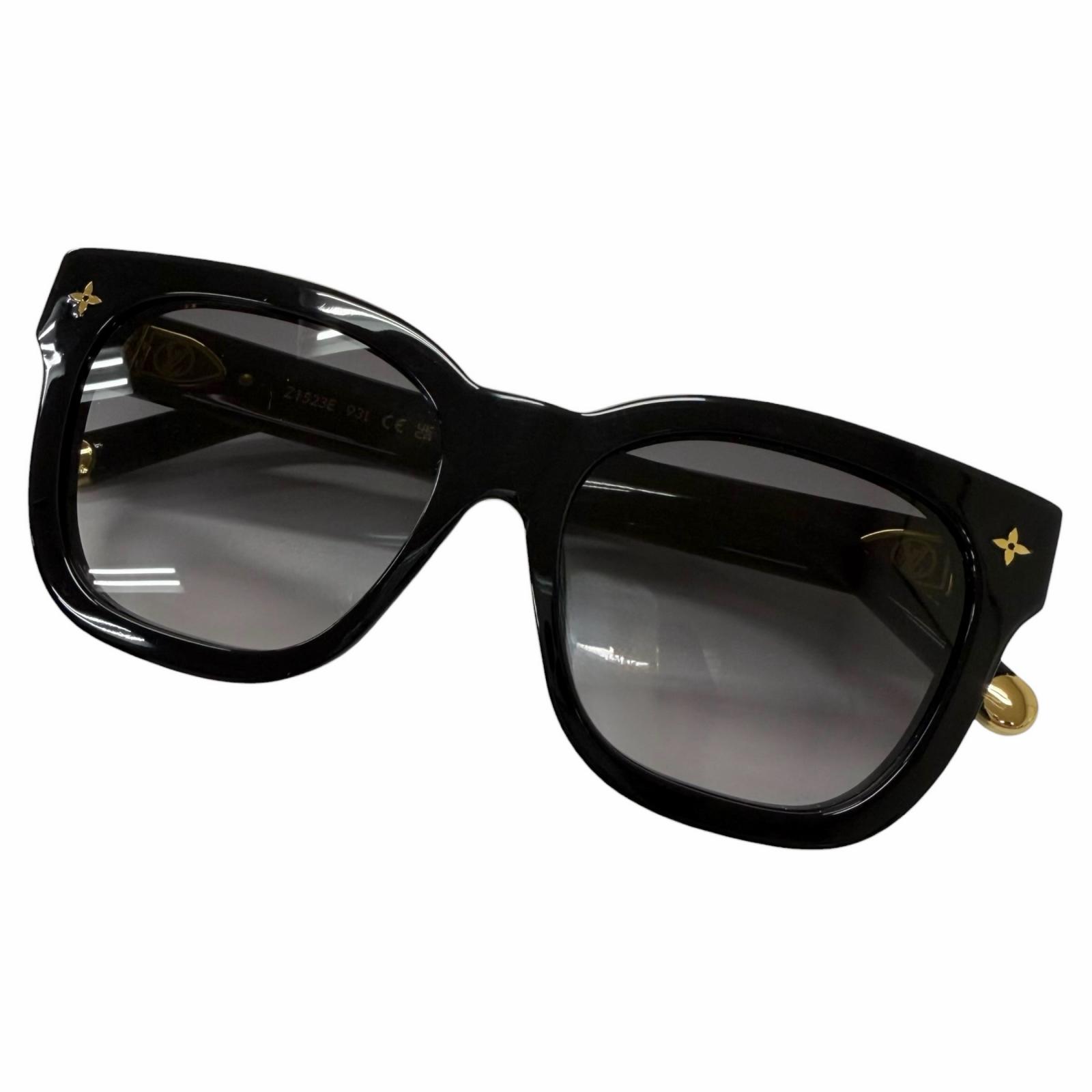 美品□LOUIS VUITTON ルイヴィトン Z1523E 黒眼鏡 マイモノグラム 真四角 アイウェア 黒いこと ゴールド 54□17-143 イタリア製 メンズ 保護すること袋付き添い人 【中古】