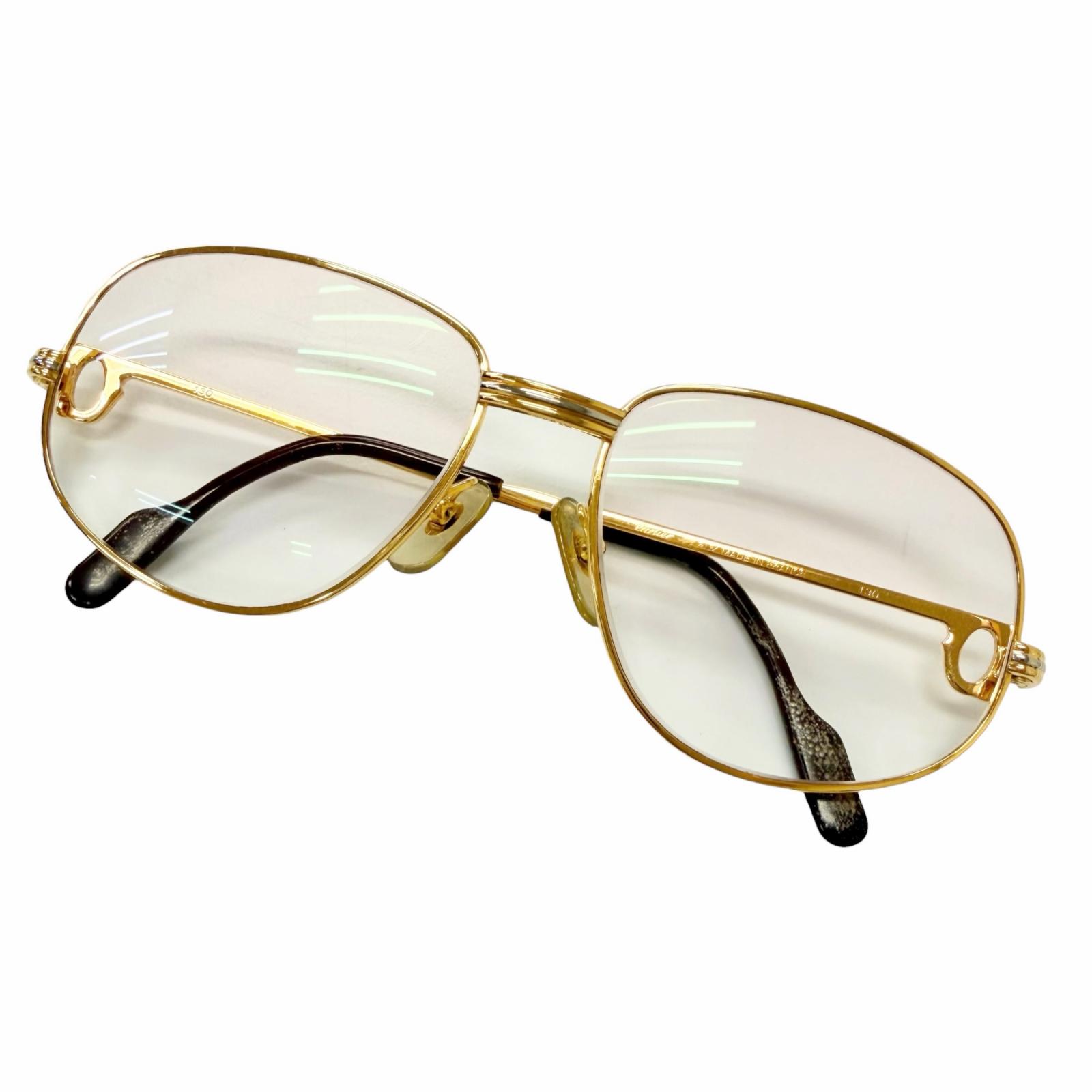 良品□Cartier カルティエ ヴィンテージ トリニティ グラデーションレンズ メガネ 眼鏡 アイウェア ゴールド ボルドー 54□16 度入り メンズ 【中古】|衣類&ブランドリサイクル GREEN